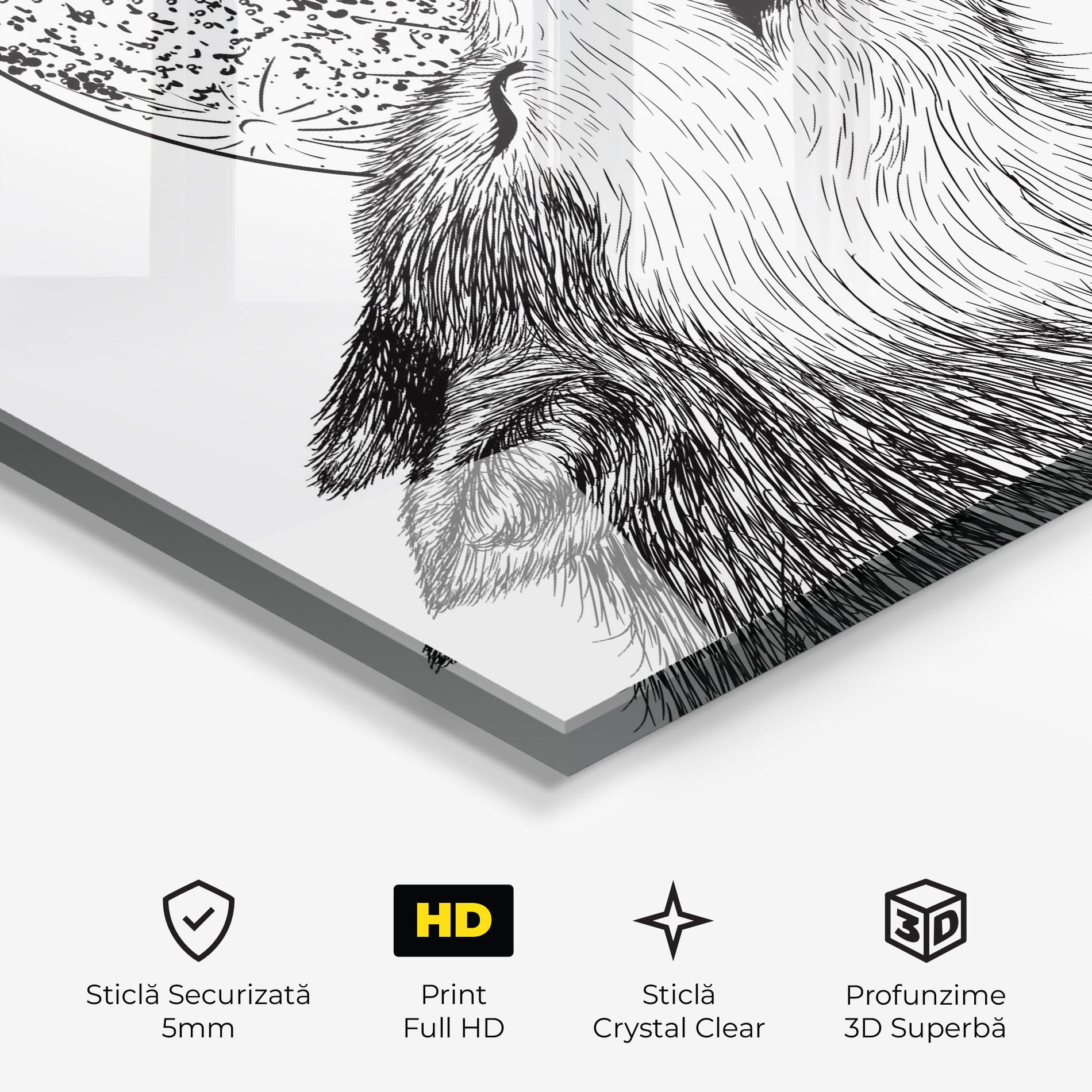 Tablou Sticla Pretty Moon Wolf mockup 3