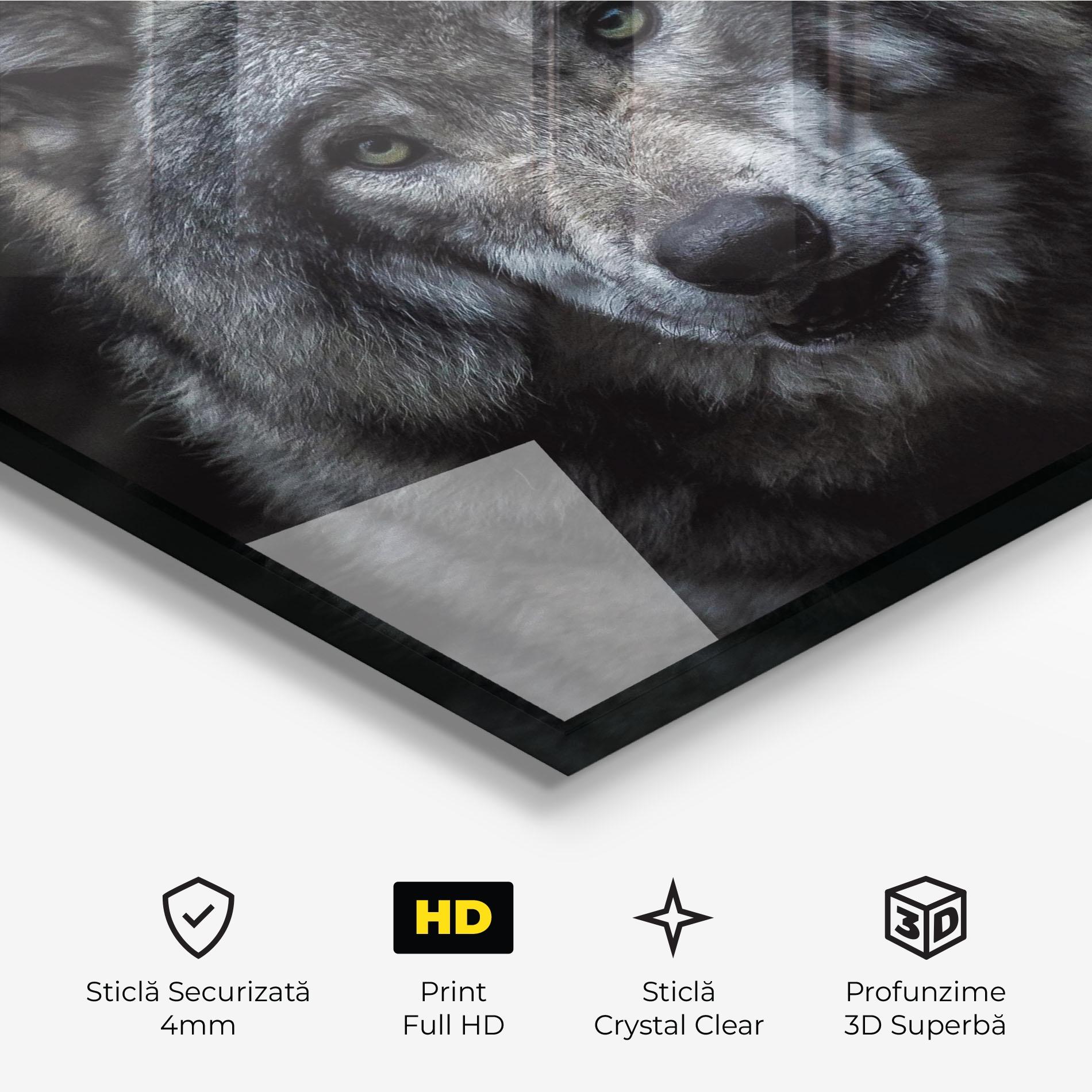 Tablou Sticla Angry Wolf mockup 3