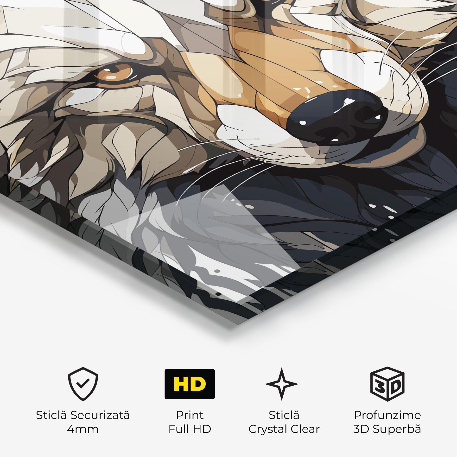 Tablou Sticla Brown Wolf mockup 3