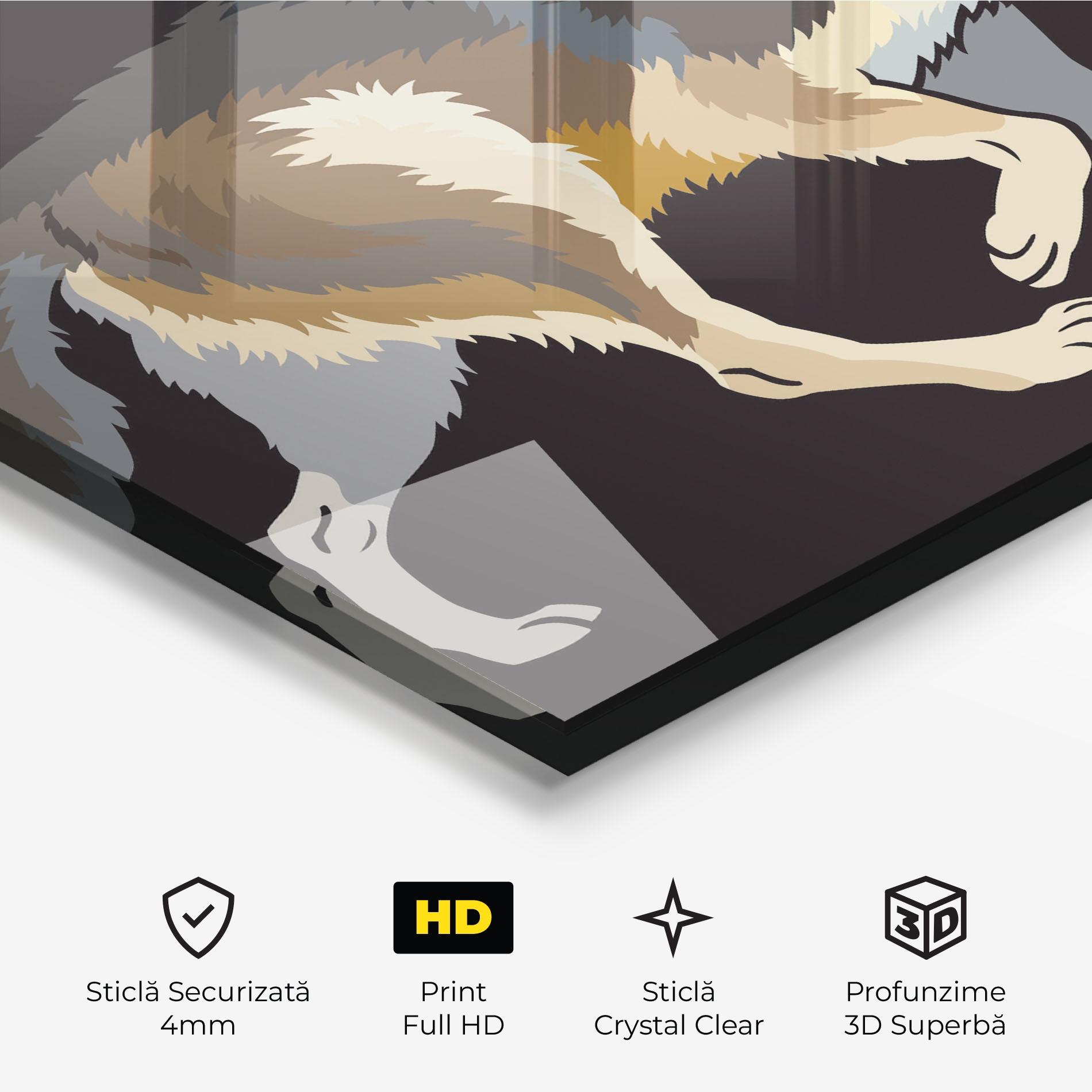 Tablou Sticla Cartoon Wolf mockup 3