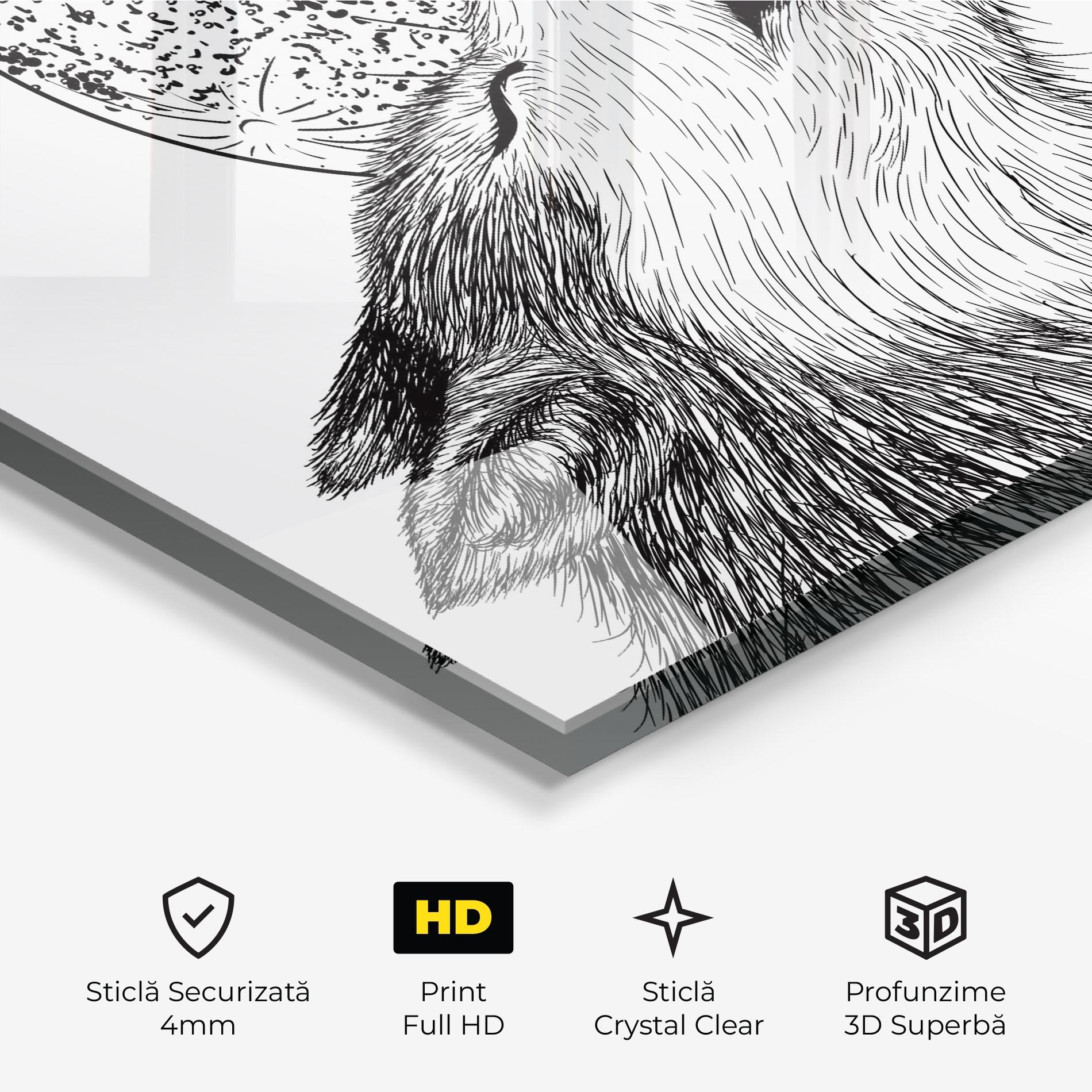 Tablou Sticla Pretty Moon Wolf mockup 3