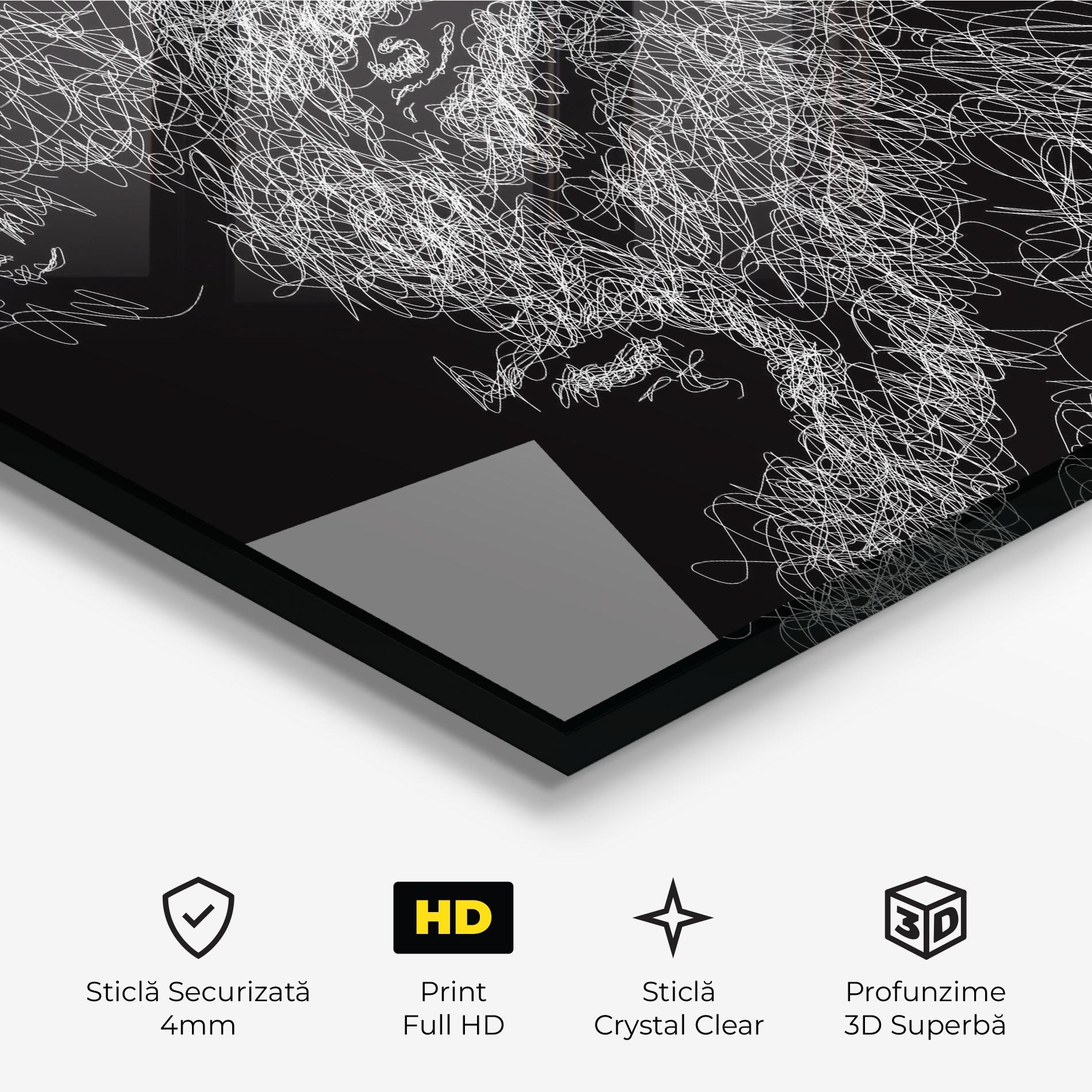 Tablou Sticla Wolf Line mockup 3