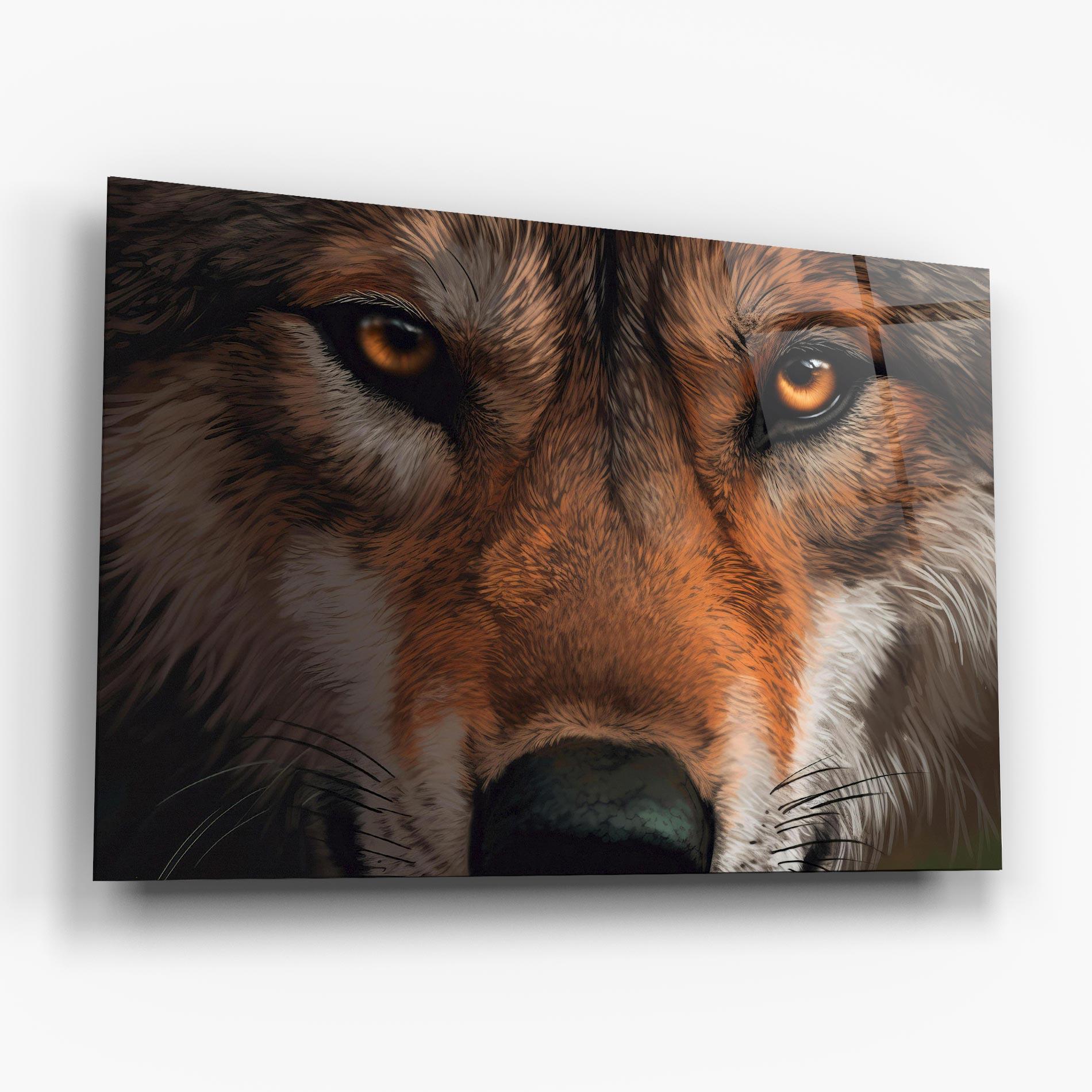 Tablou Sticla Close Up Wolf Eyes mockup 6