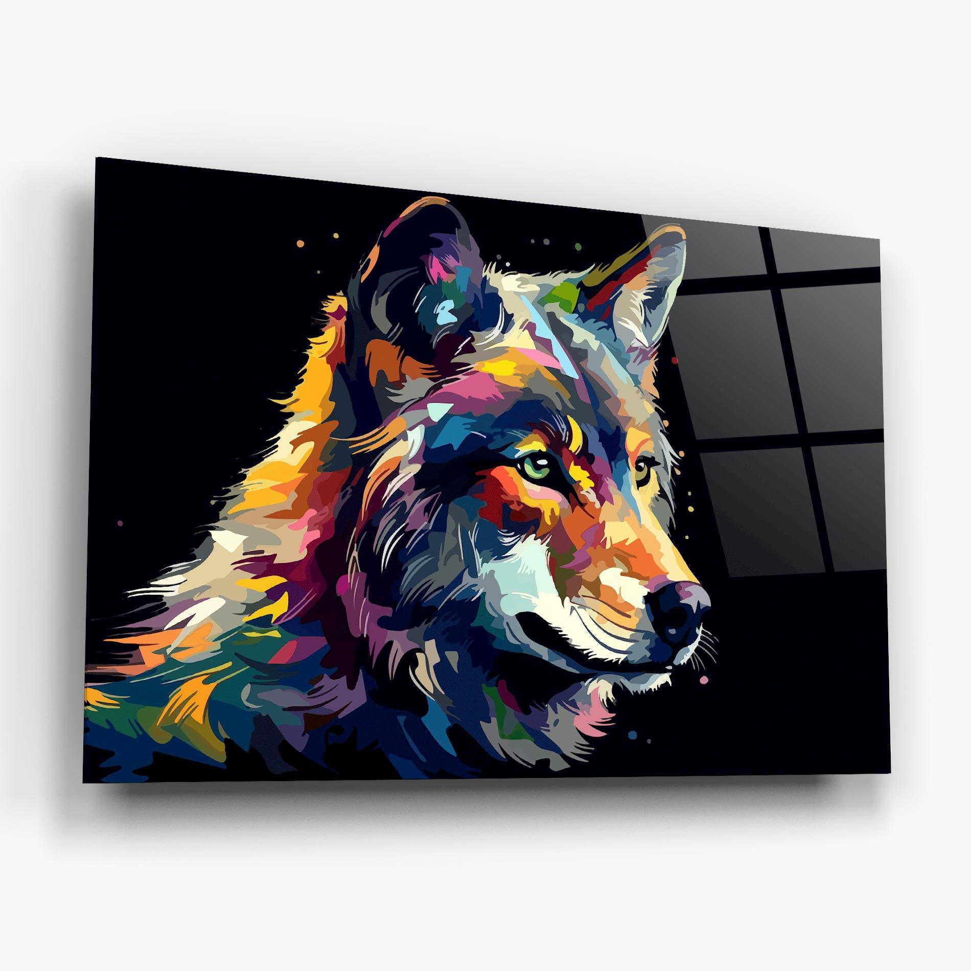Tablou Sticla Painted Wolf mockup 6