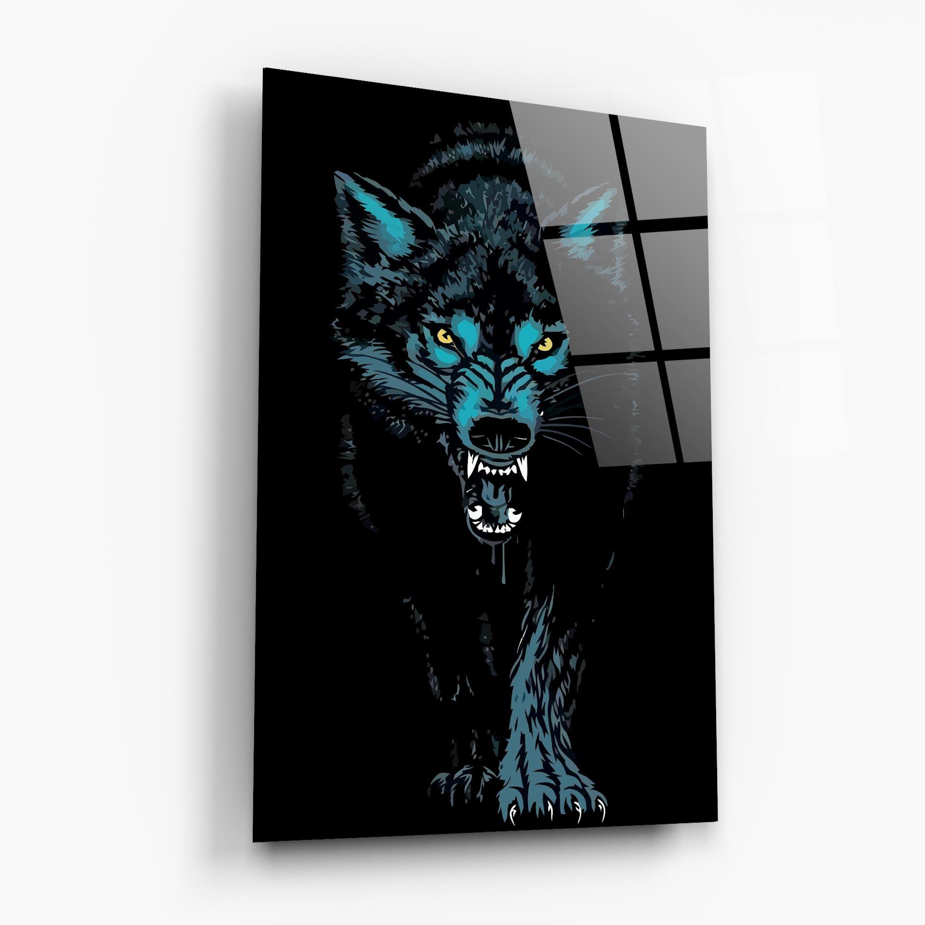 Tablou Sticla Blue Wolf mockup 6