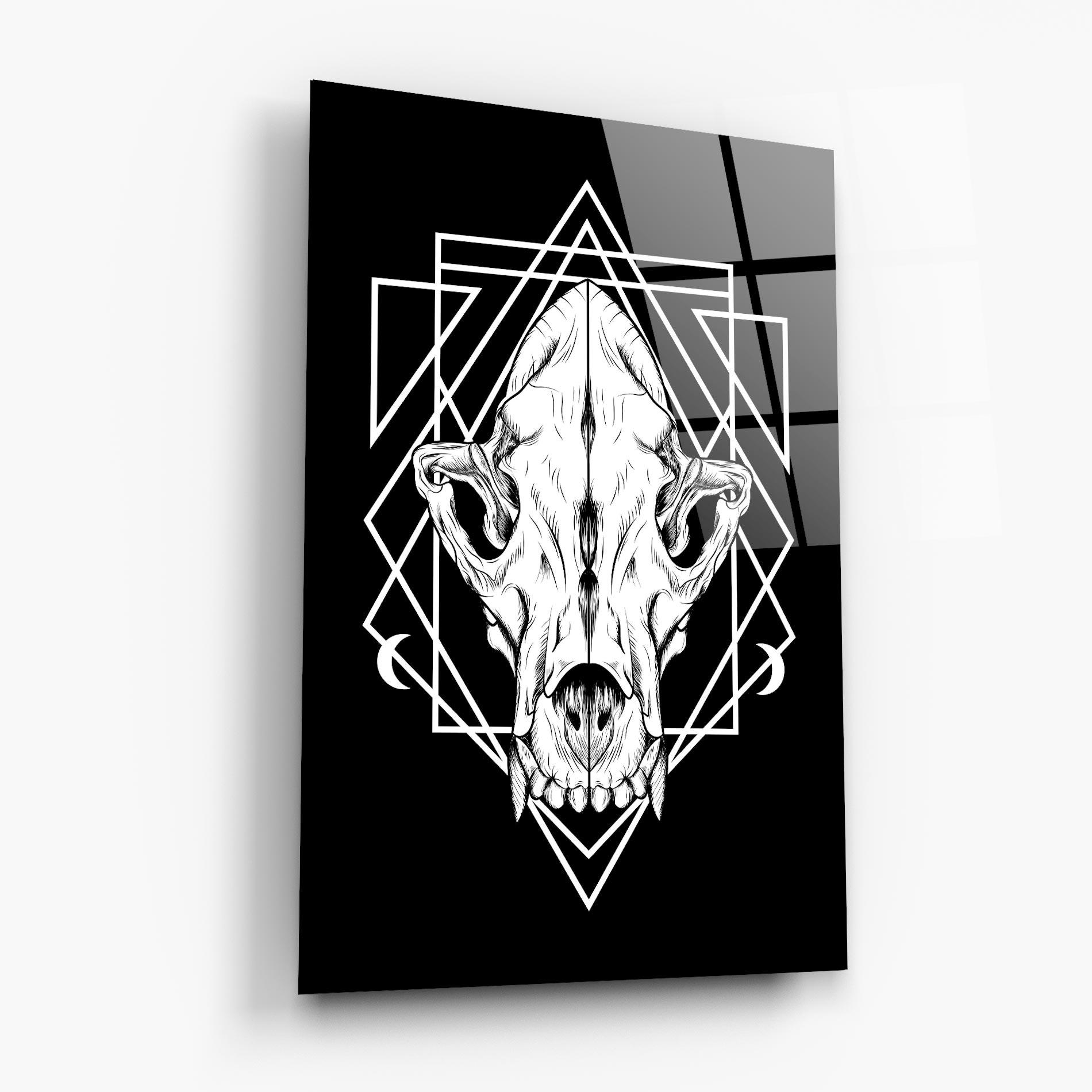 Tablou Sticla Dark Wolf Skull mockup 6