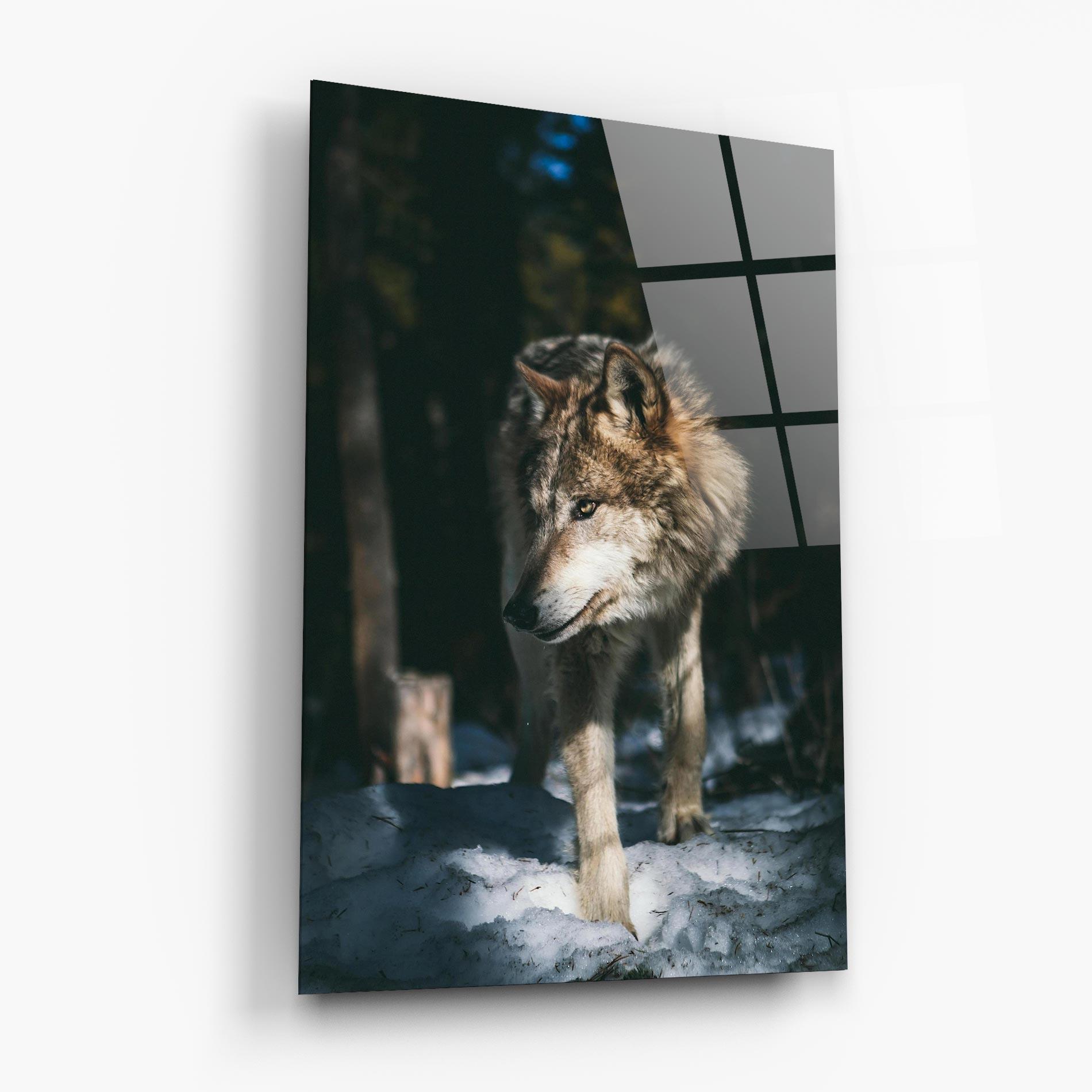 Tablou Sticla Forest Wolf mockup 6
