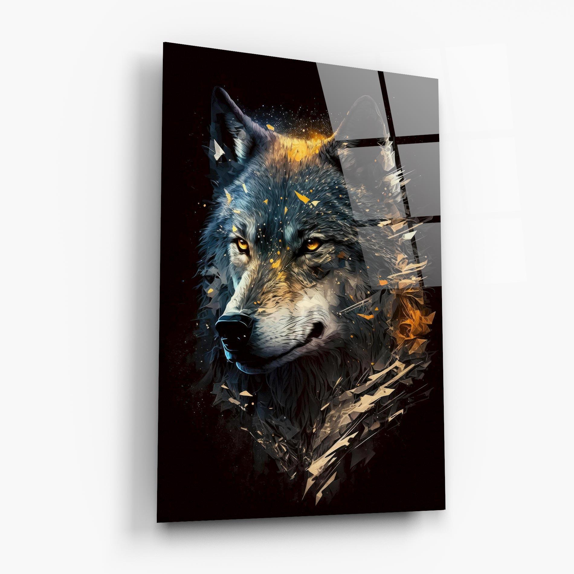 Tablou Sticla Wolf Portrait mockup 6