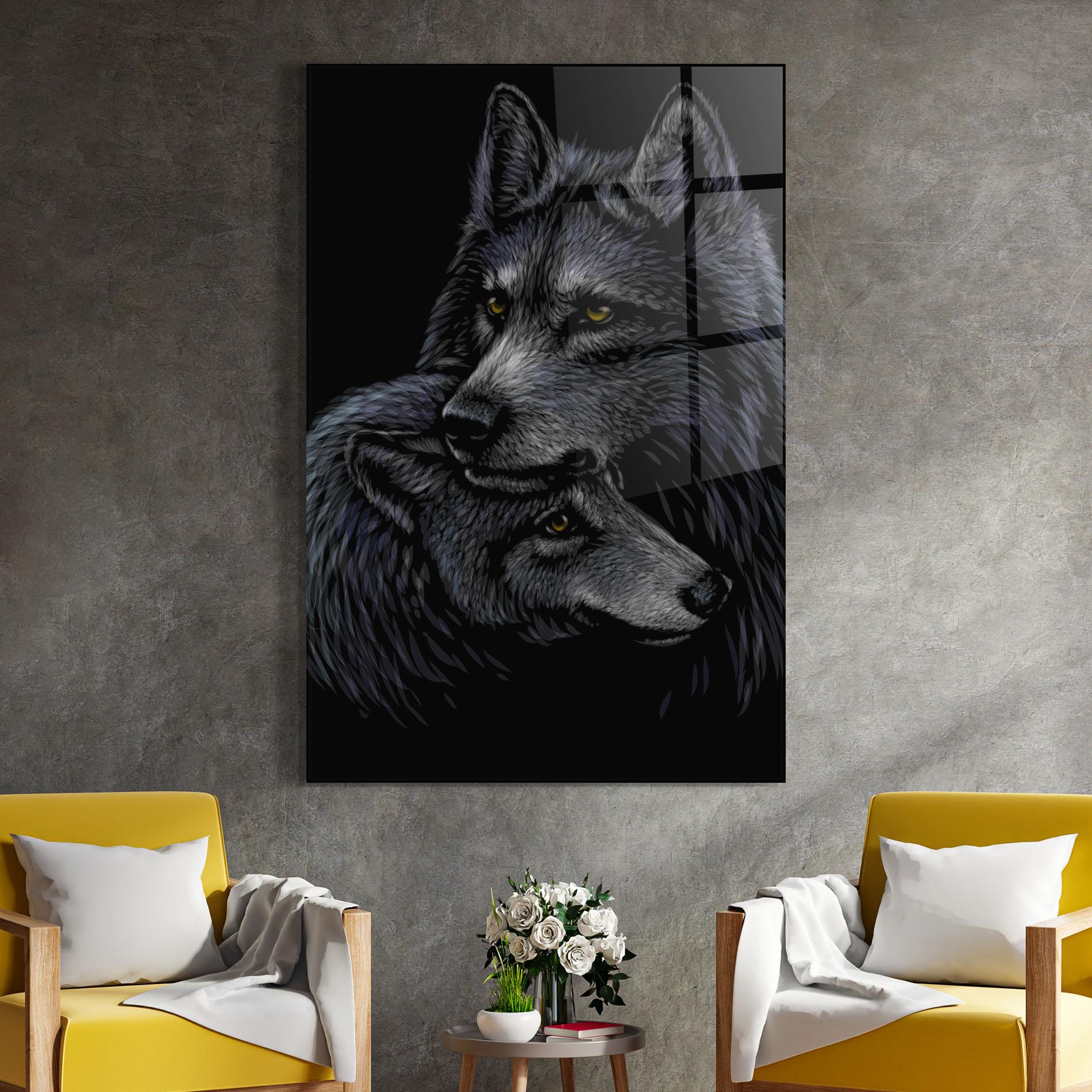 Tablou Sticla Mom Wolf mockup 4