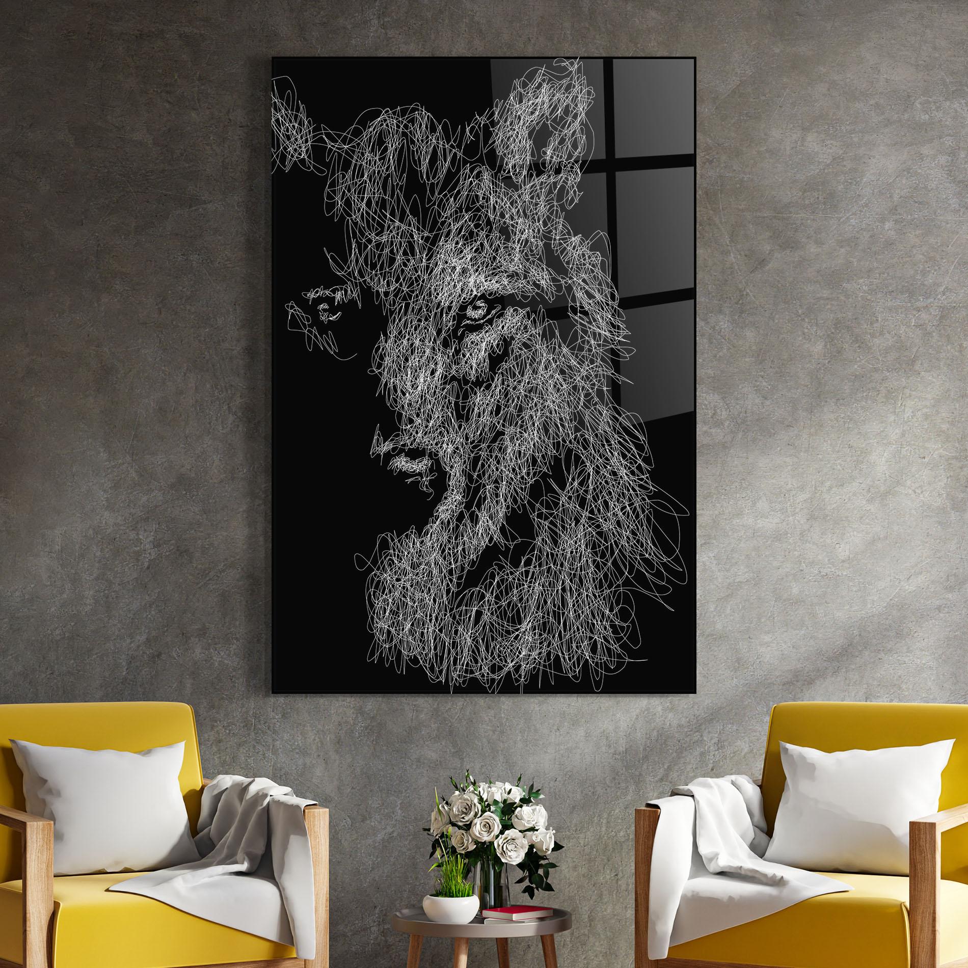 Tablou Sticla Wolf Line mockup 4