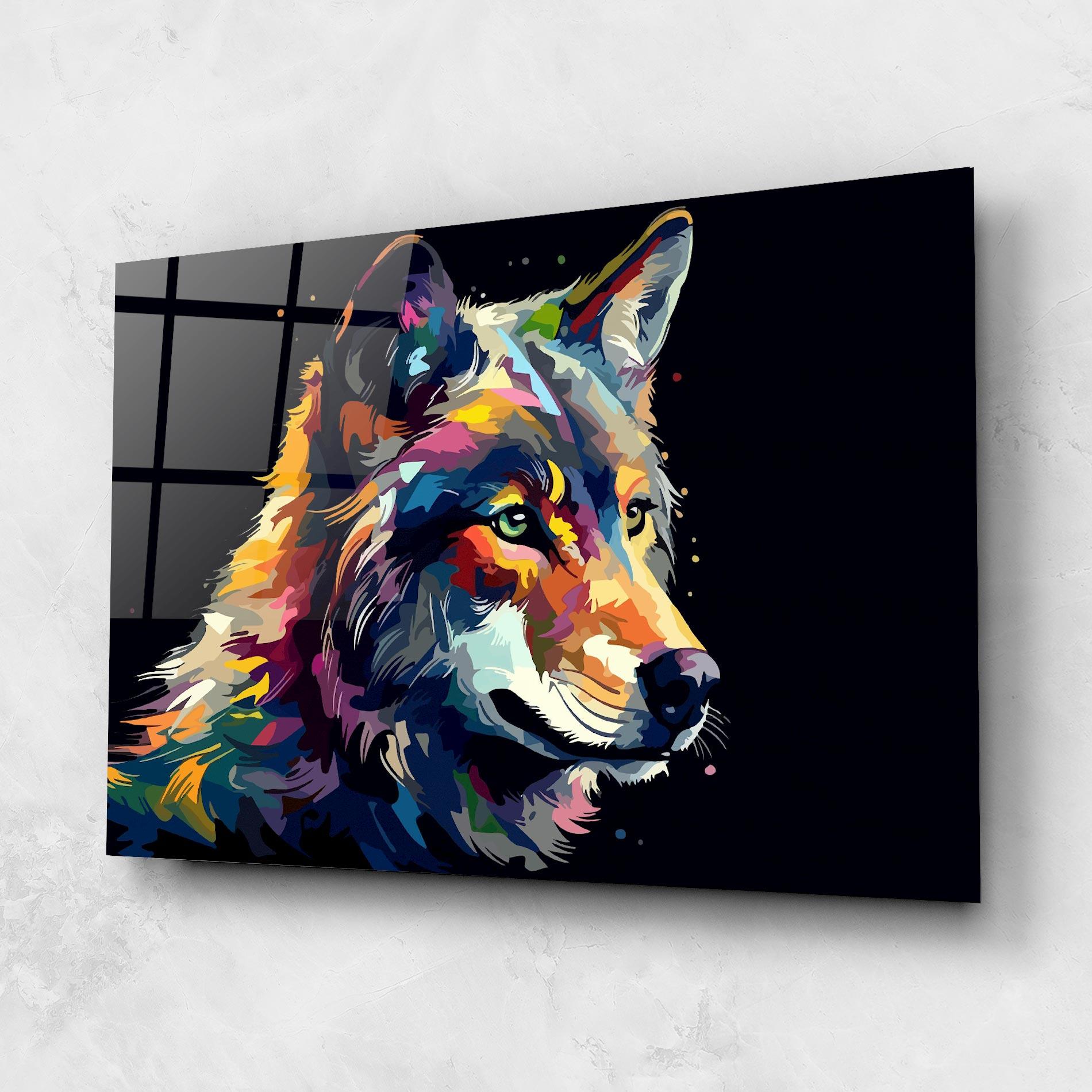 Tablou Sticla Painted Wolf mockup 1