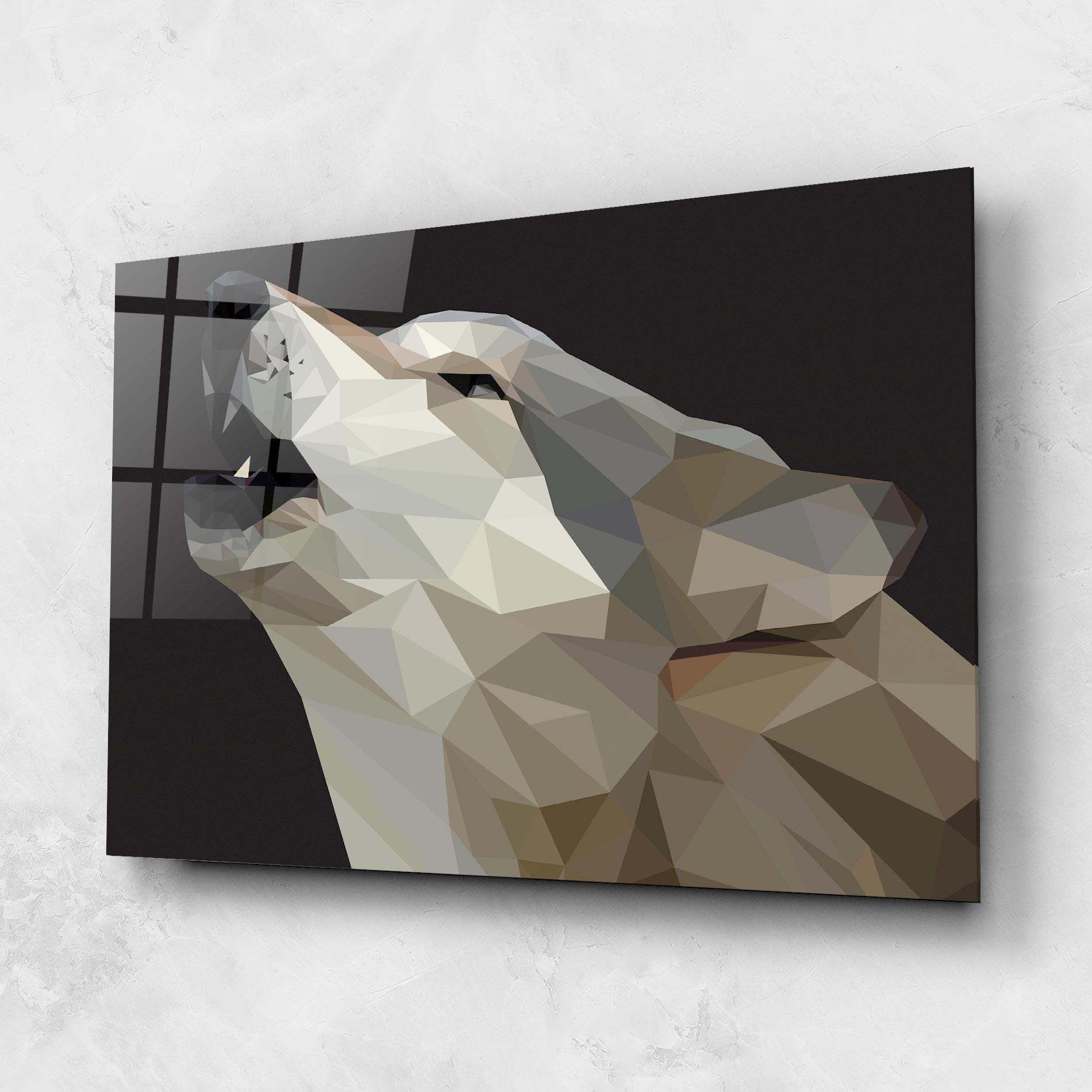 Tablou Sticla Pretty Grey Wolf mockup 1