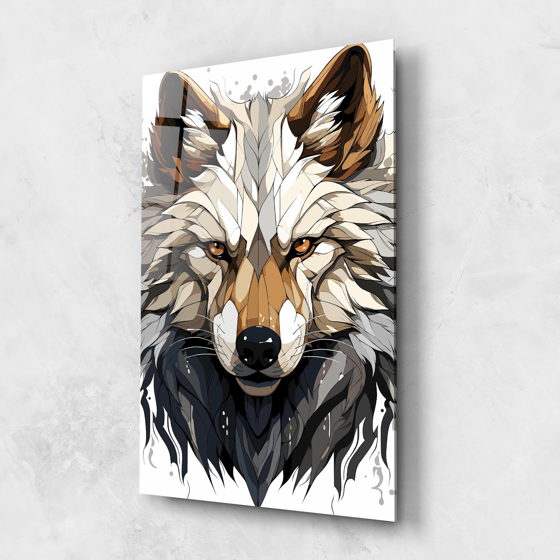 Tablou Sticla Brown Wolf mockup 1