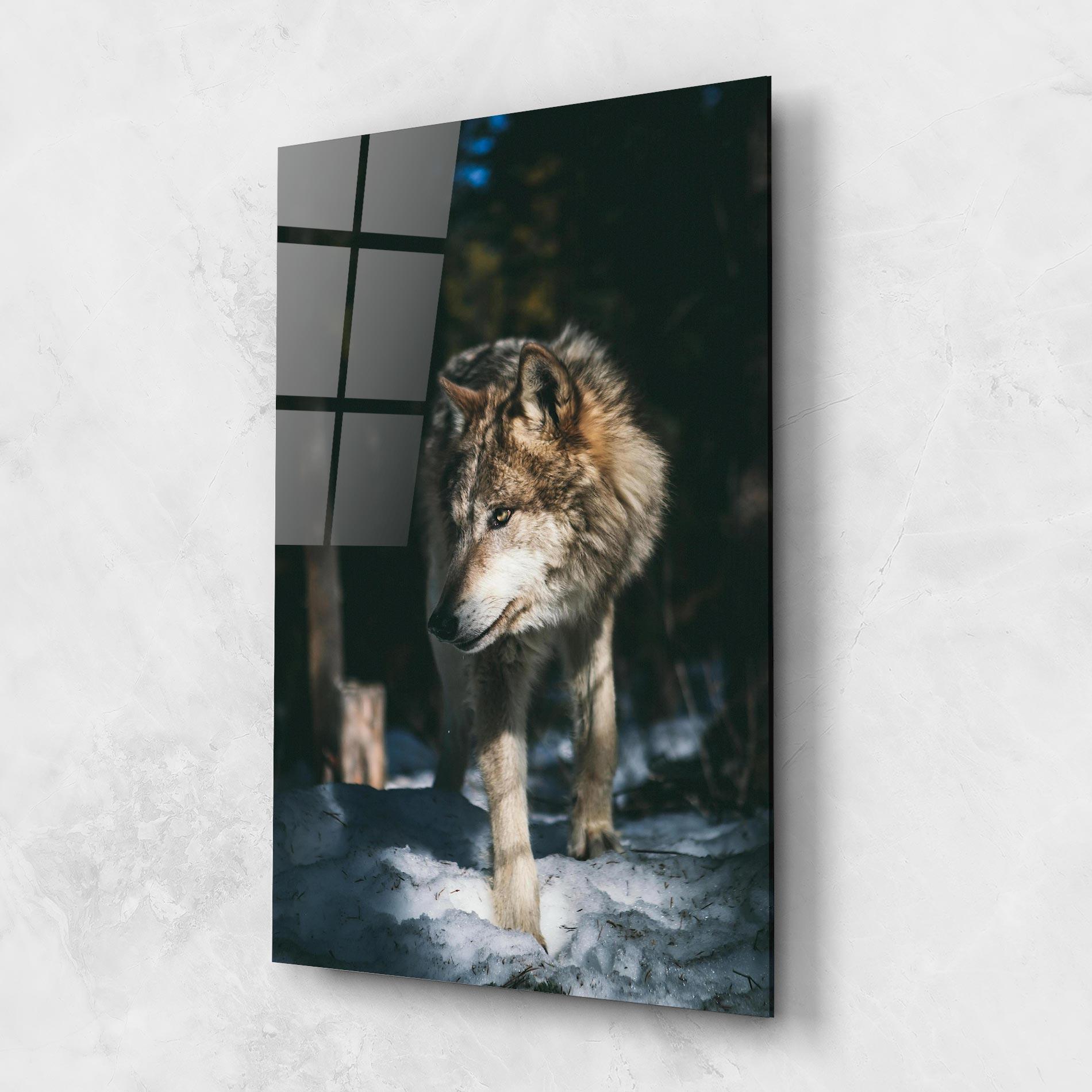 Tablou Sticla Forest Wolf mockup 1