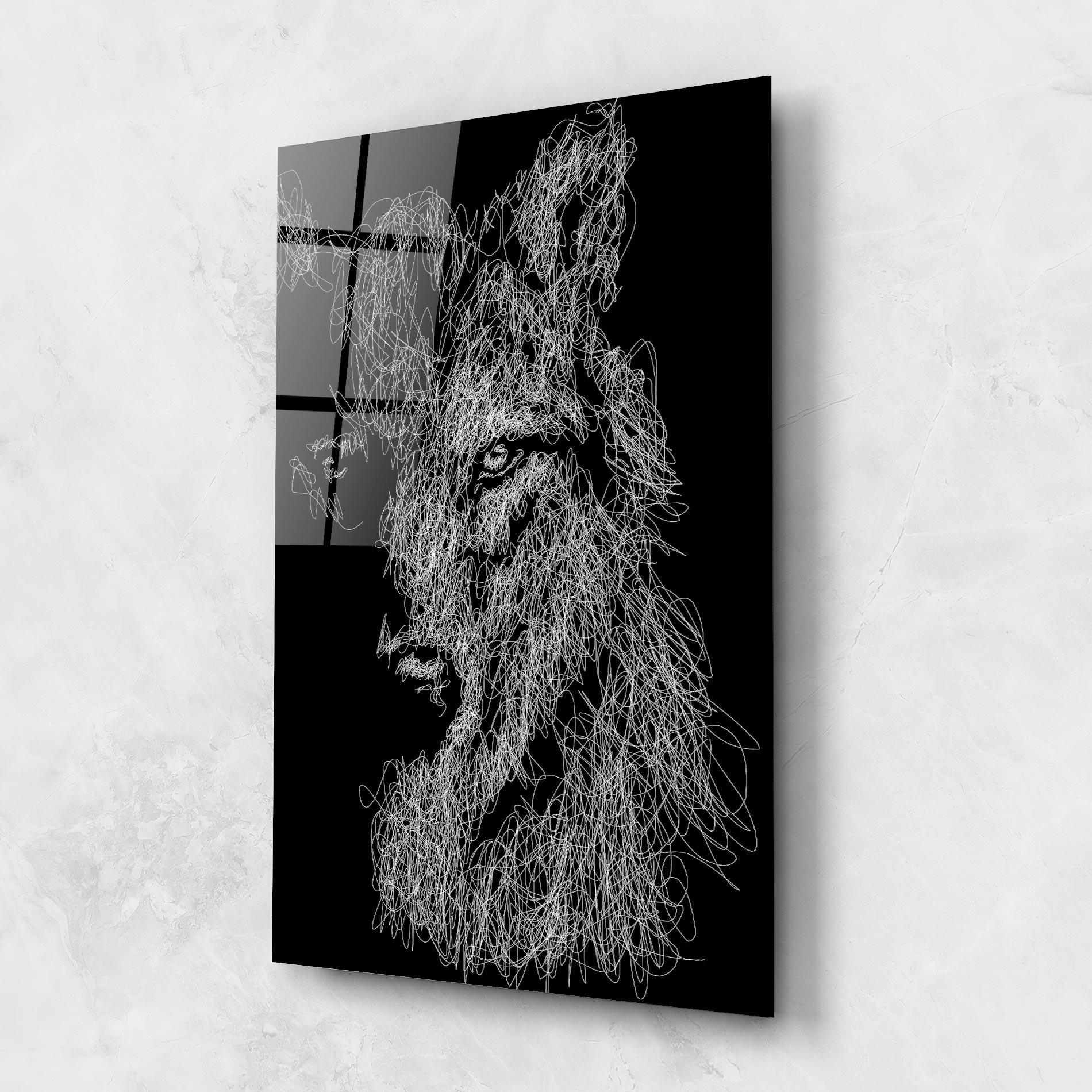 Tablou Sticla Wolf Line mockup 1