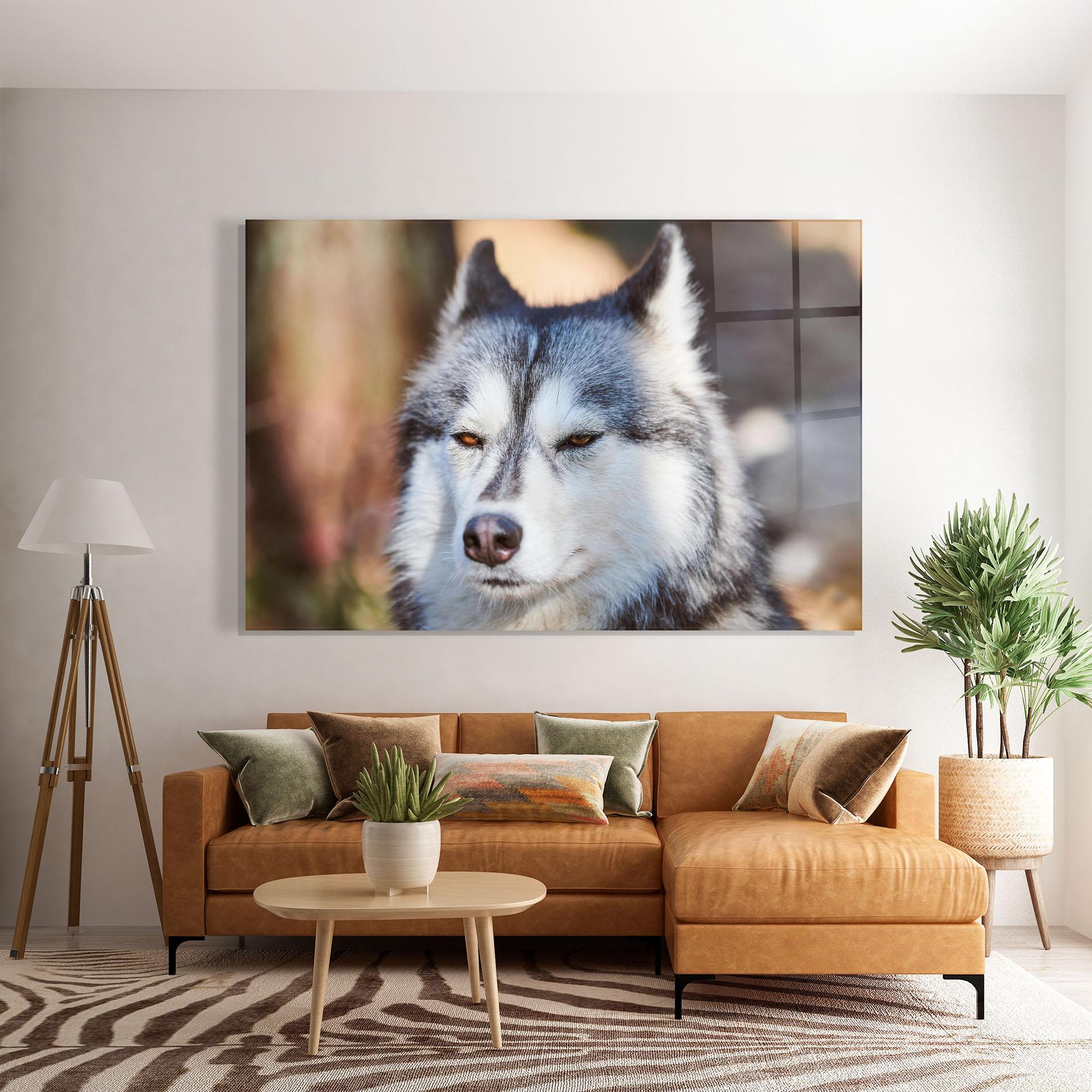 Tablou Sticla Annoyed Wolf mockup 7