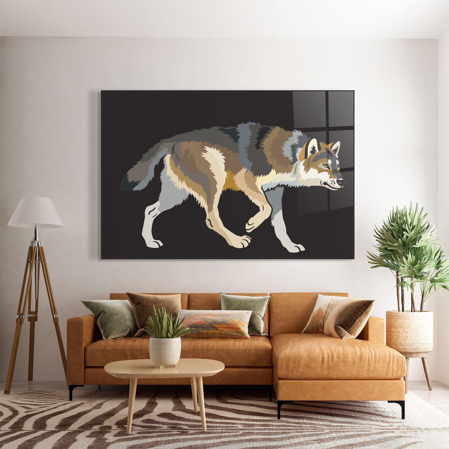 Tablou Sticla Cartoon Wolf mockup 7