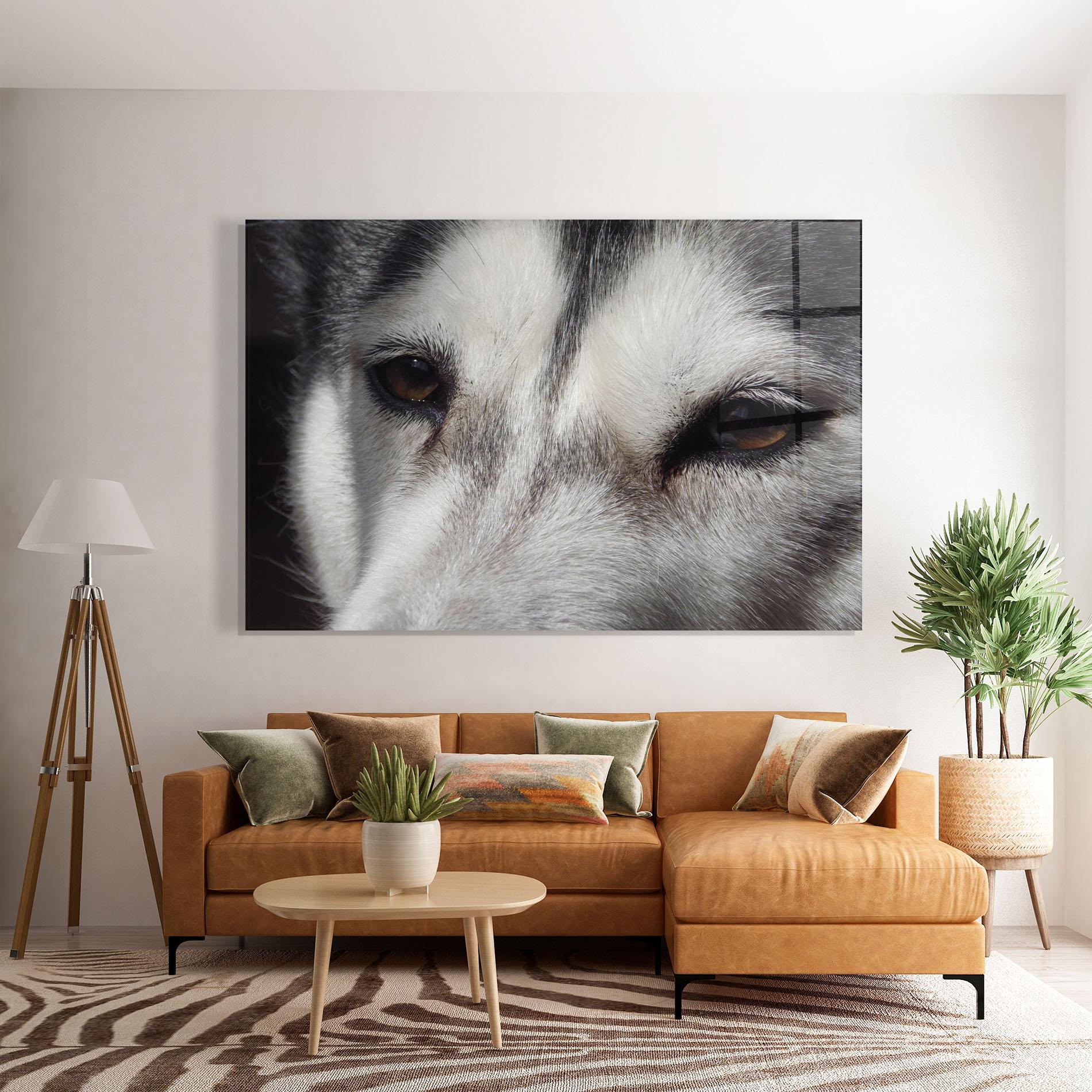 Tablou Sticla Close Up Wolf mockup 7