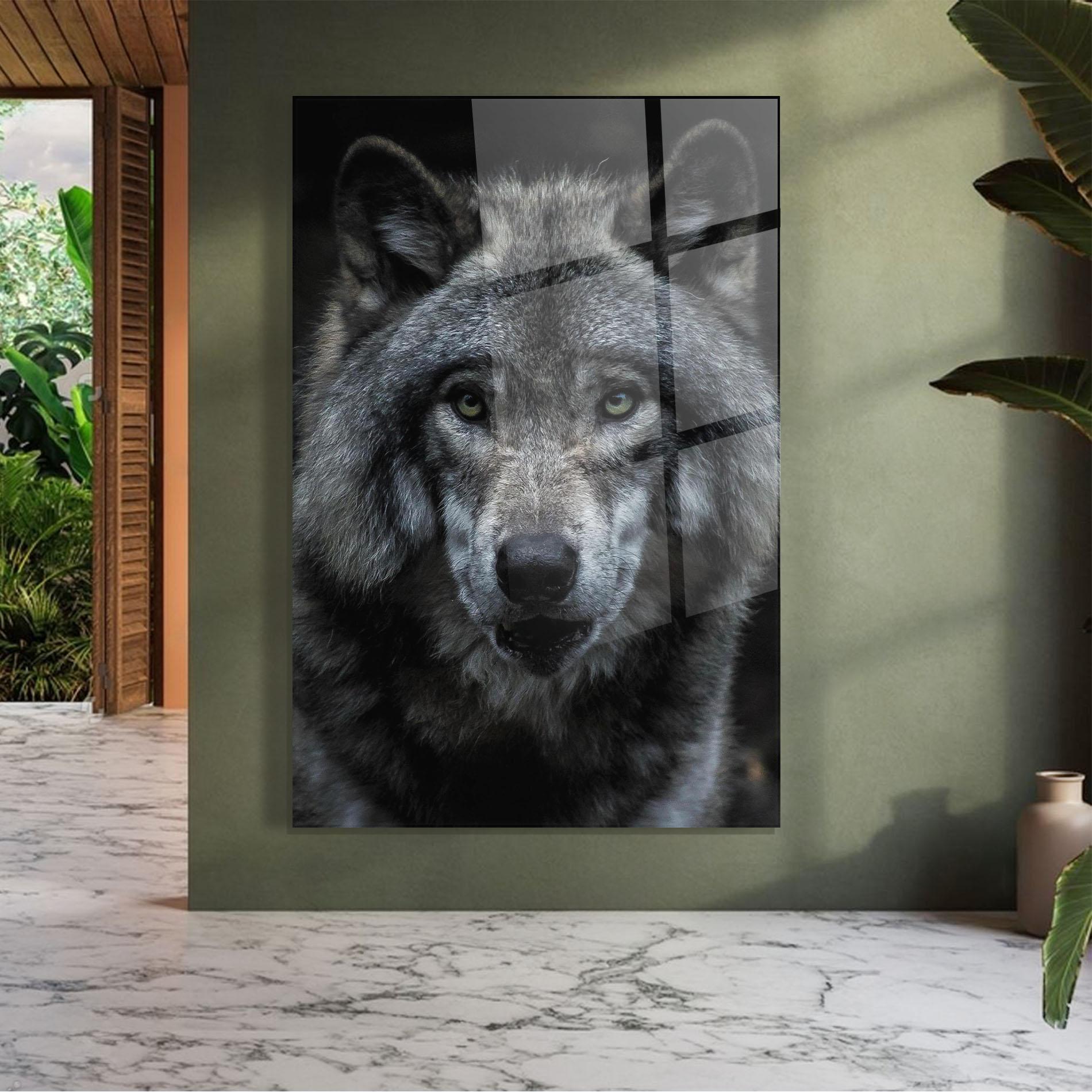 Tablou Sticla Angry Wolf mockup 7