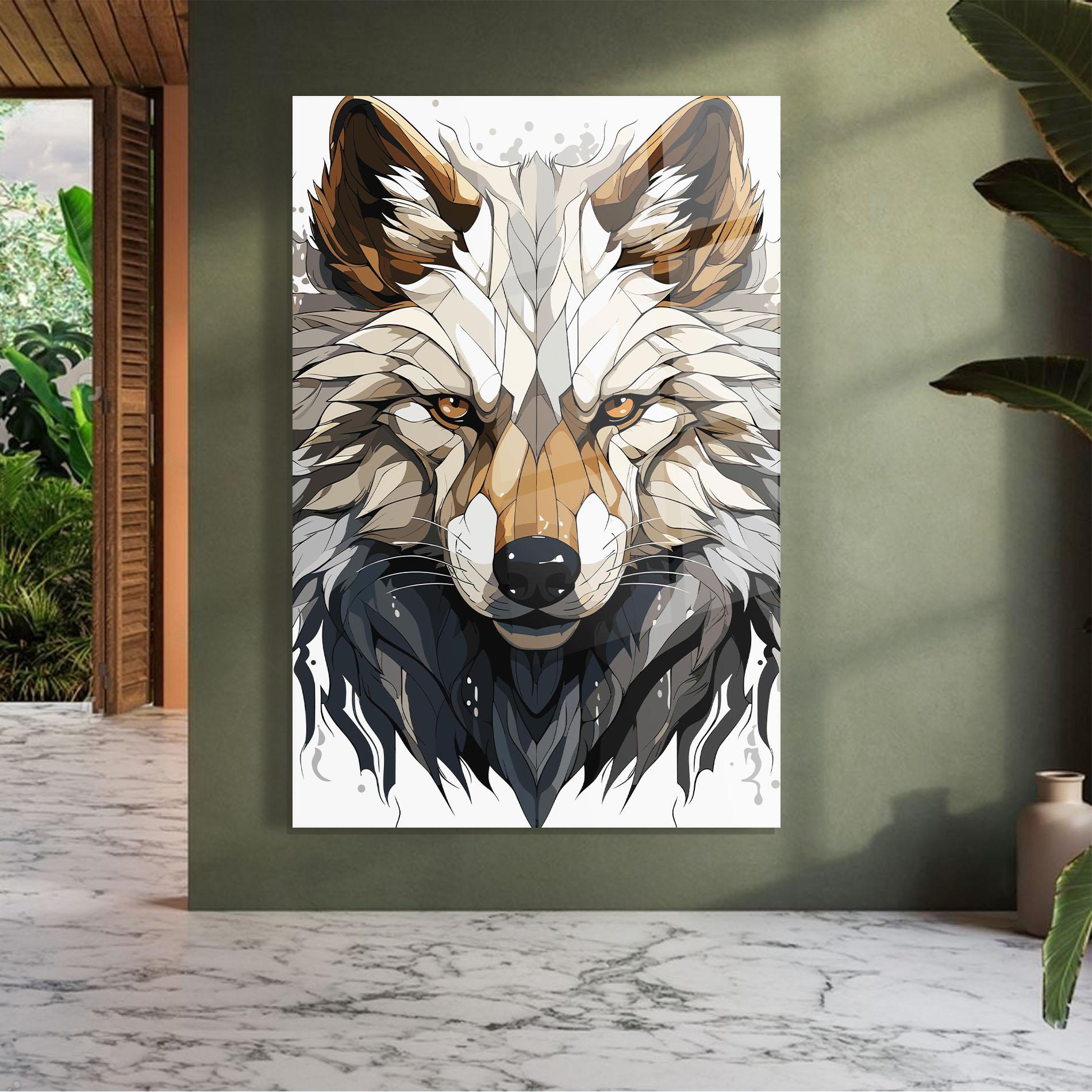 Tablou Sticla Brown Wolf mockup 7