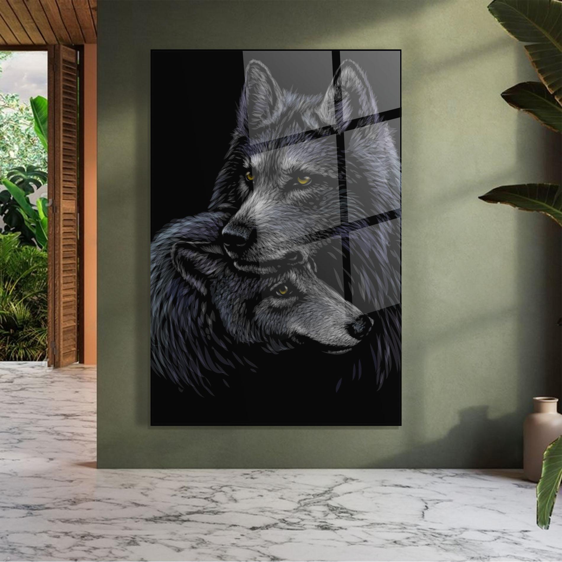 Tablou Sticla Mom Wolf mockup 7