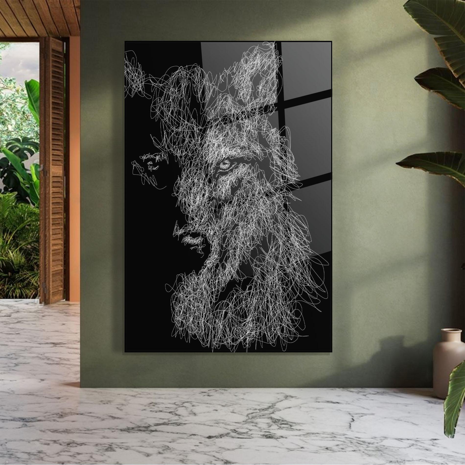 Tablou Sticla Wolf Line mockup 7