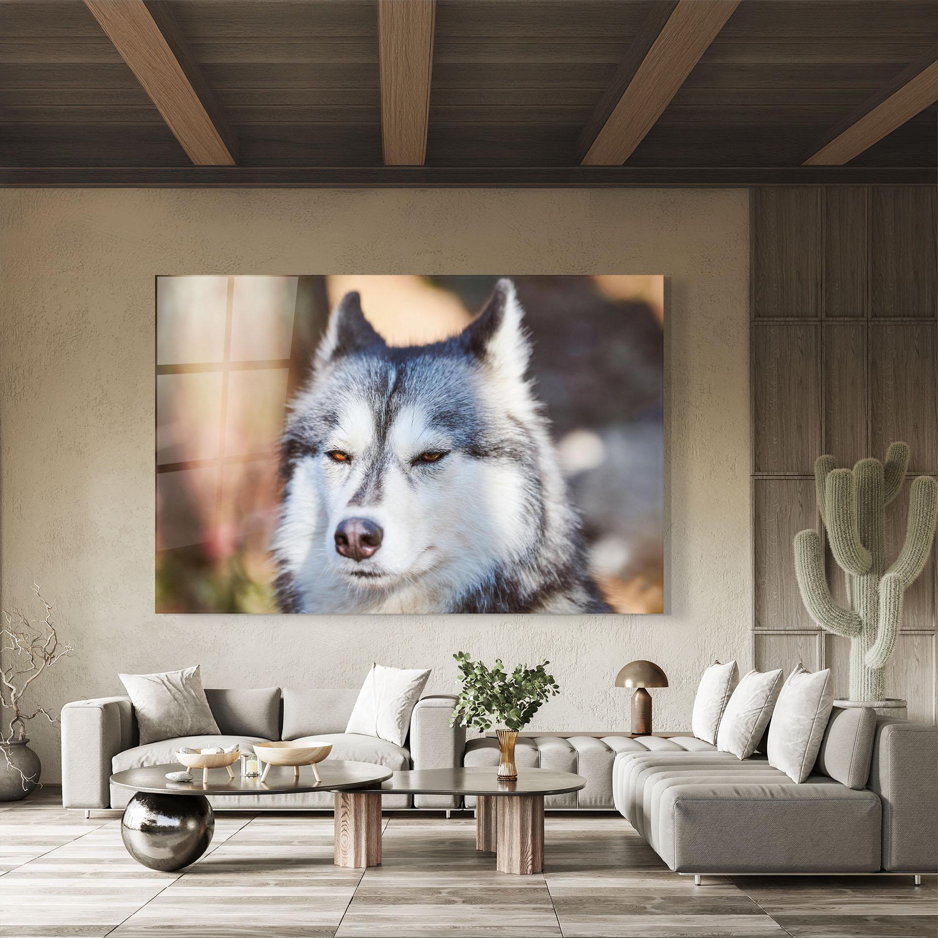 Tablou Sticla Annoyed Wolf mockup 8