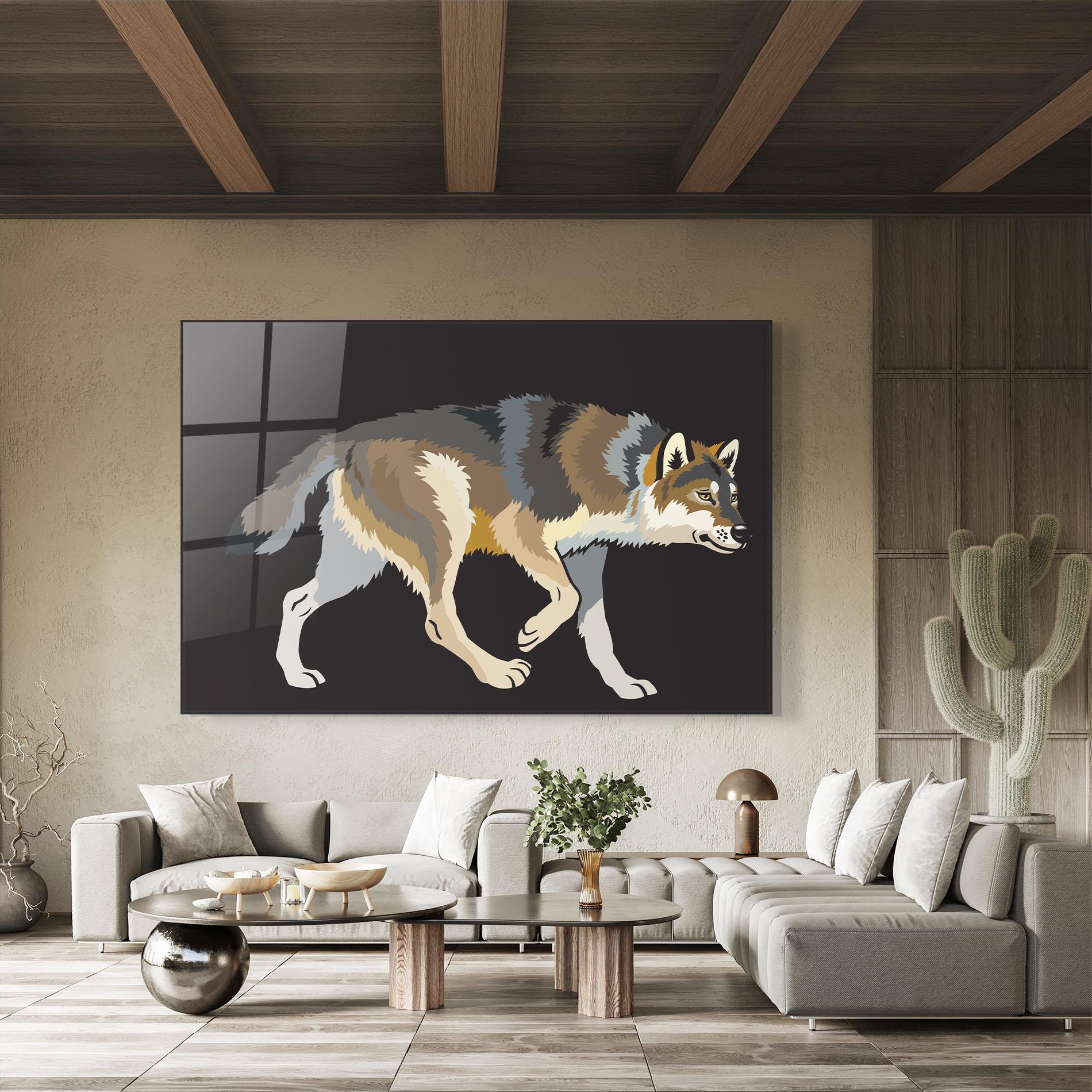 Tablou Sticla Cartoon Wolf mockup 8