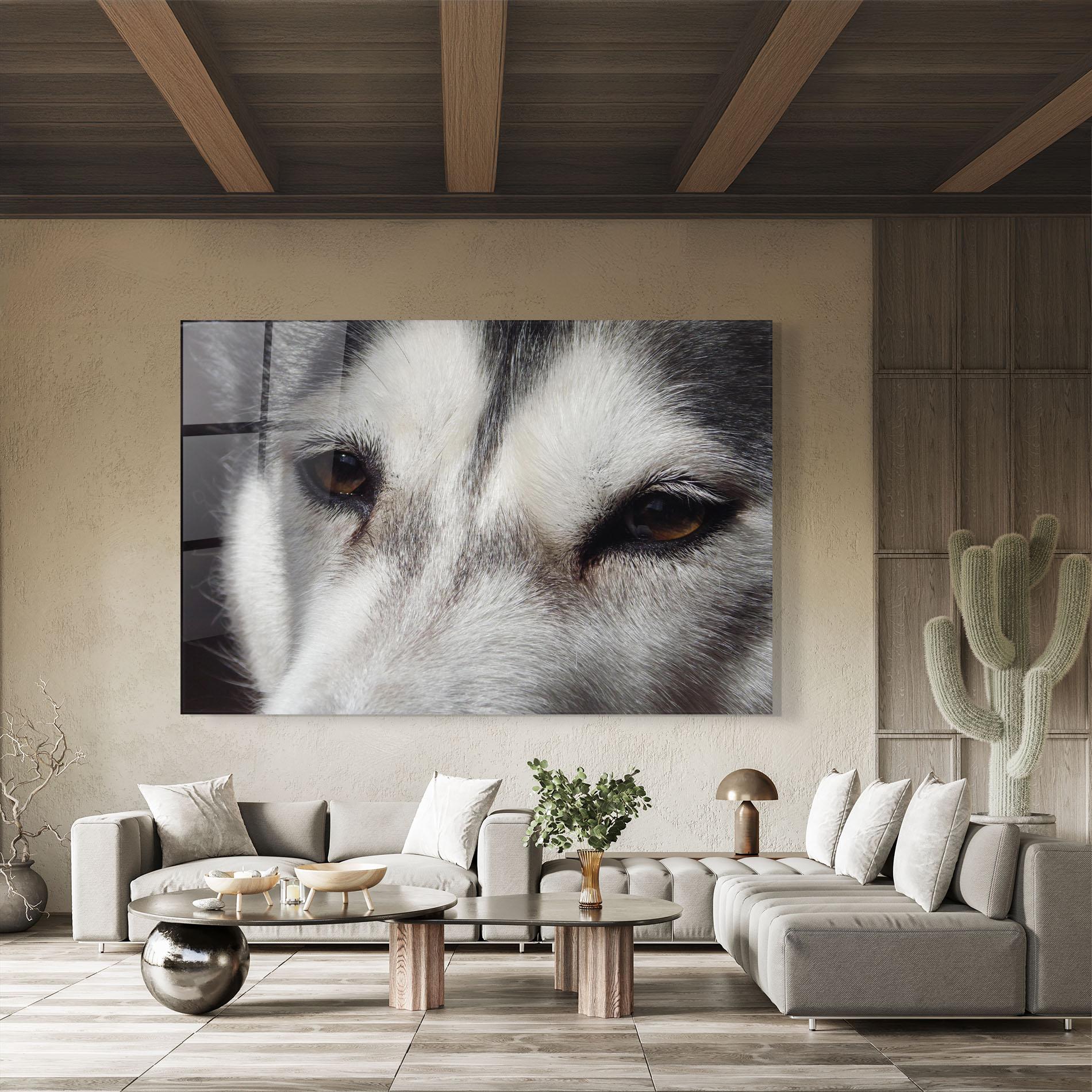 Tablou Sticla Close Up Wolf mockup 8