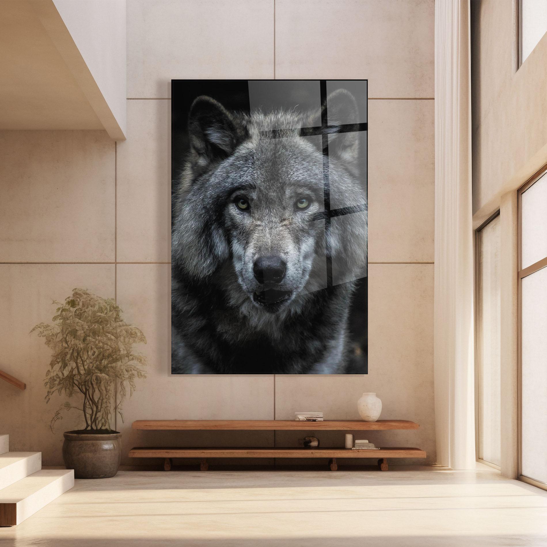 Tablou Sticla Angry Wolf mockup 8