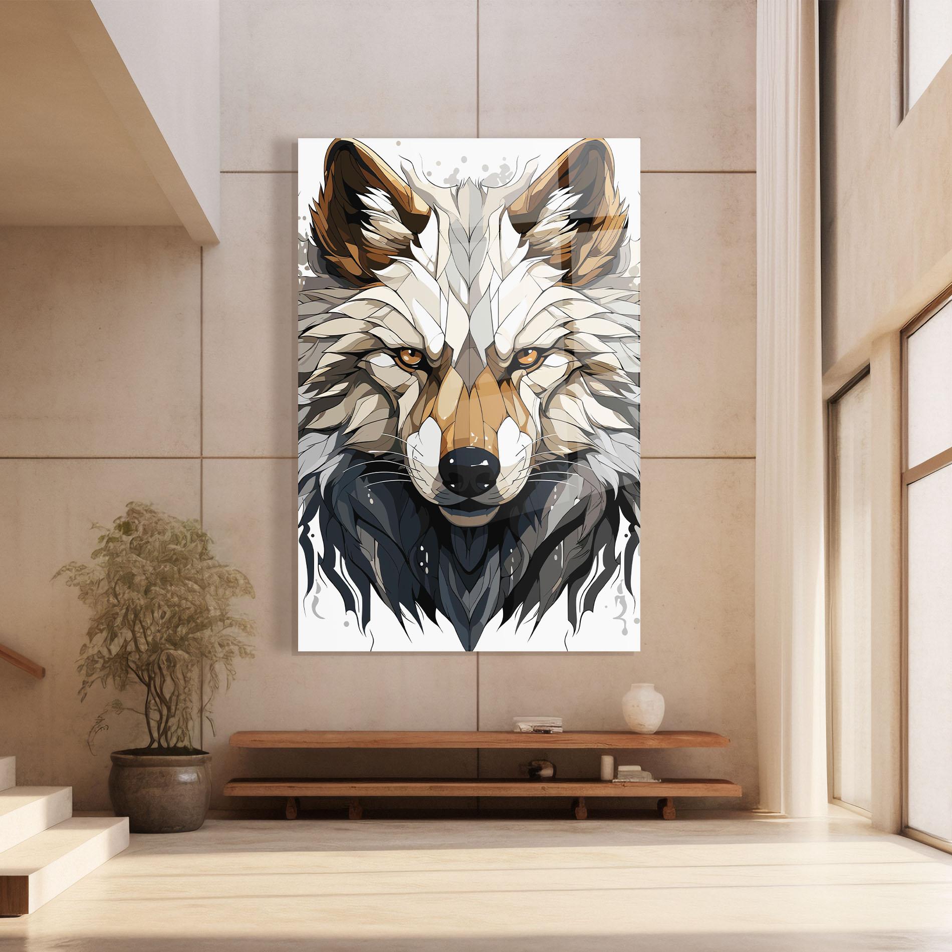 Tablou Sticla Brown Wolf mockup 8