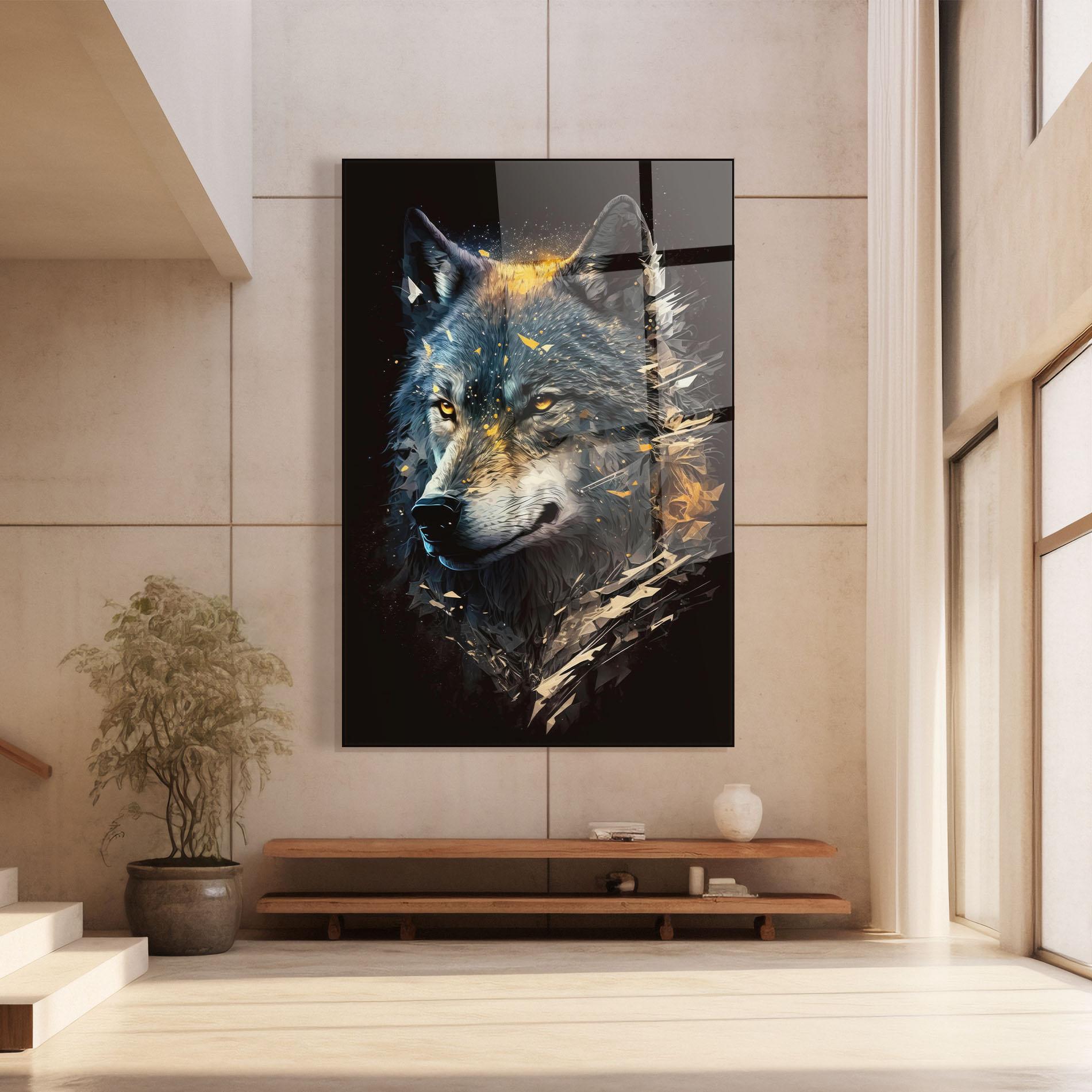Tablou Sticla Wolf Portrait mockup 8