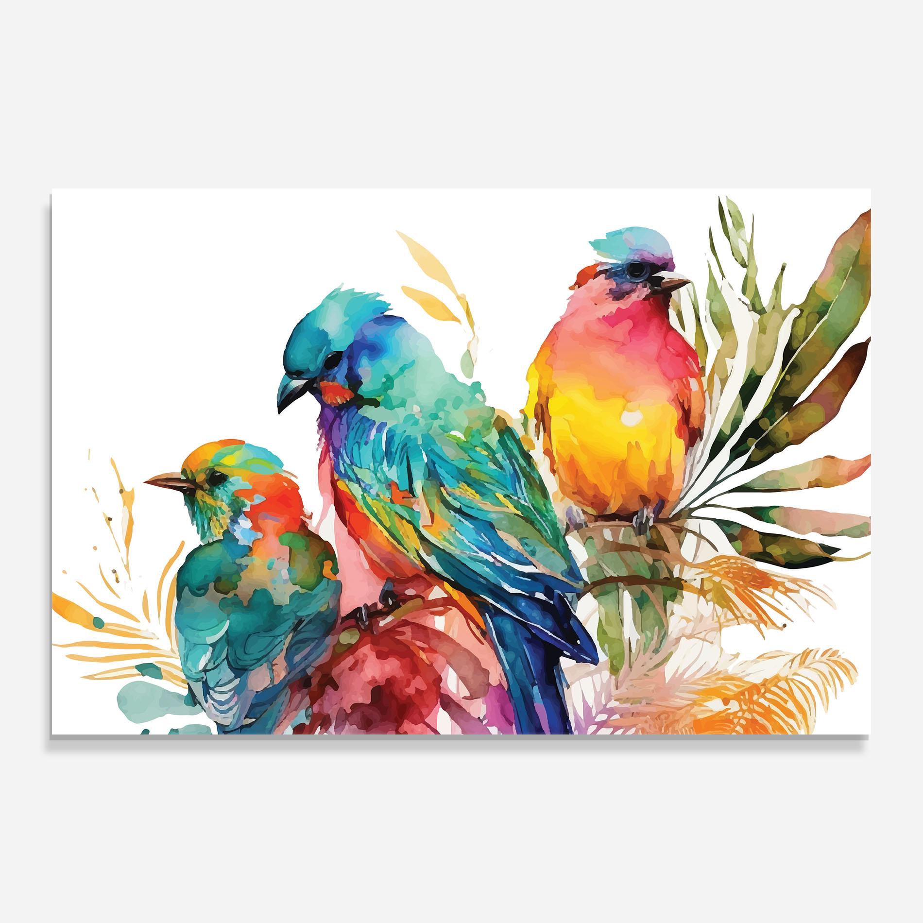 Tablou Sticla Colorful Birds mockup 0