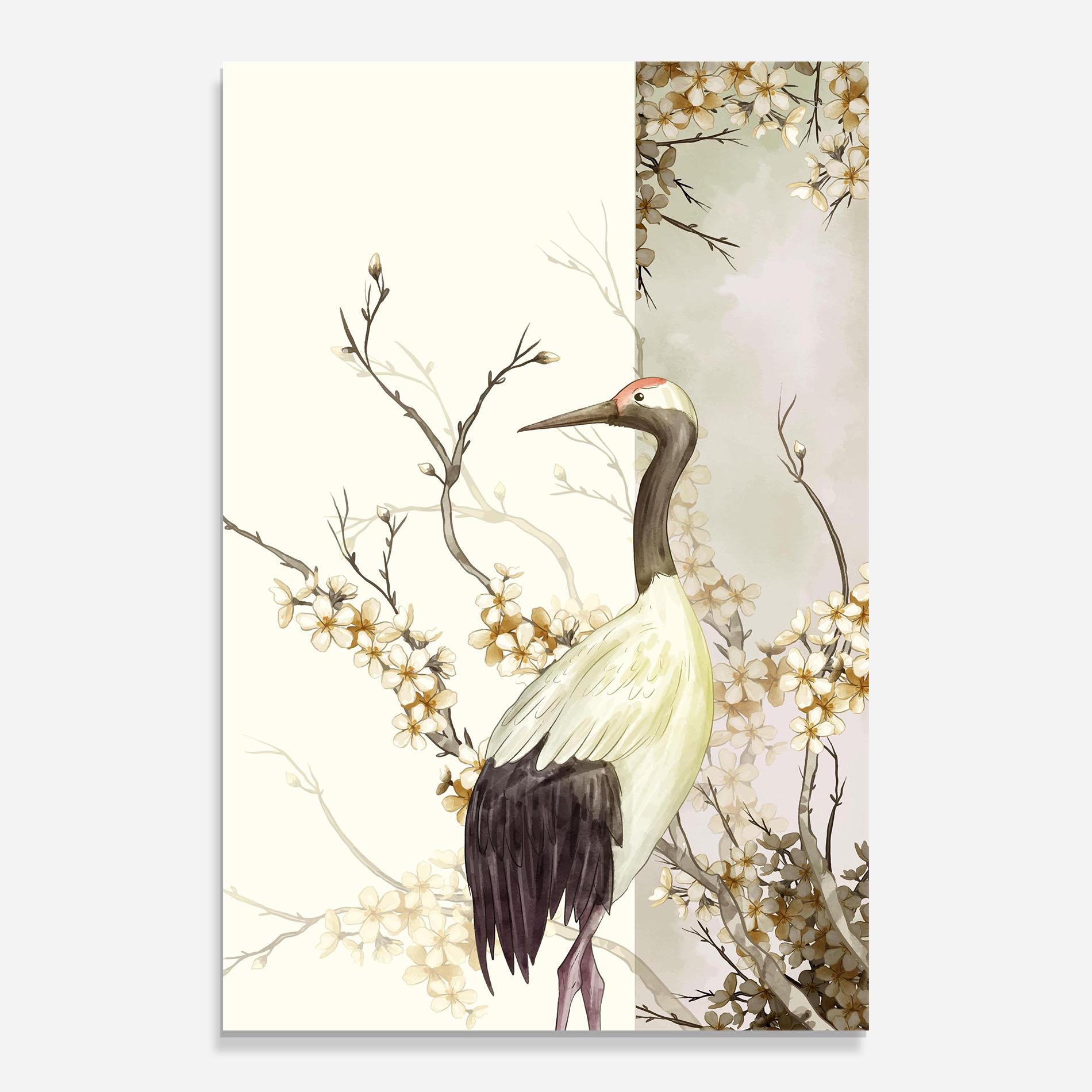 Tablou Sticla Asian Bird mockup 0