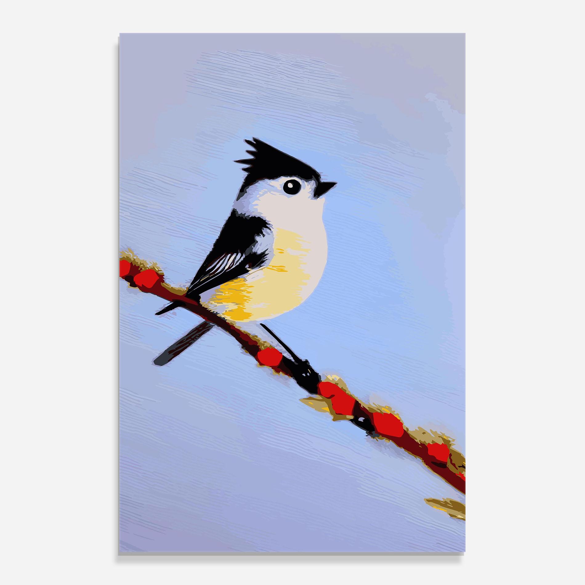 Tablou Sticla Bird Painting mockup 0