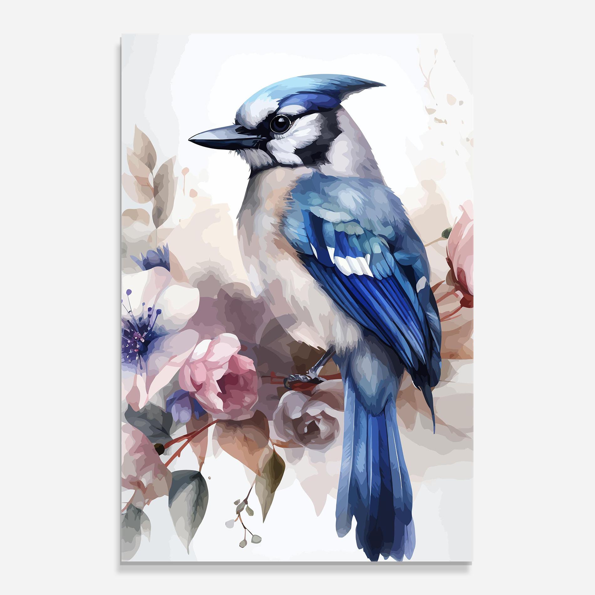 Tablou Sticla Bird Pretty Blue mockup 0