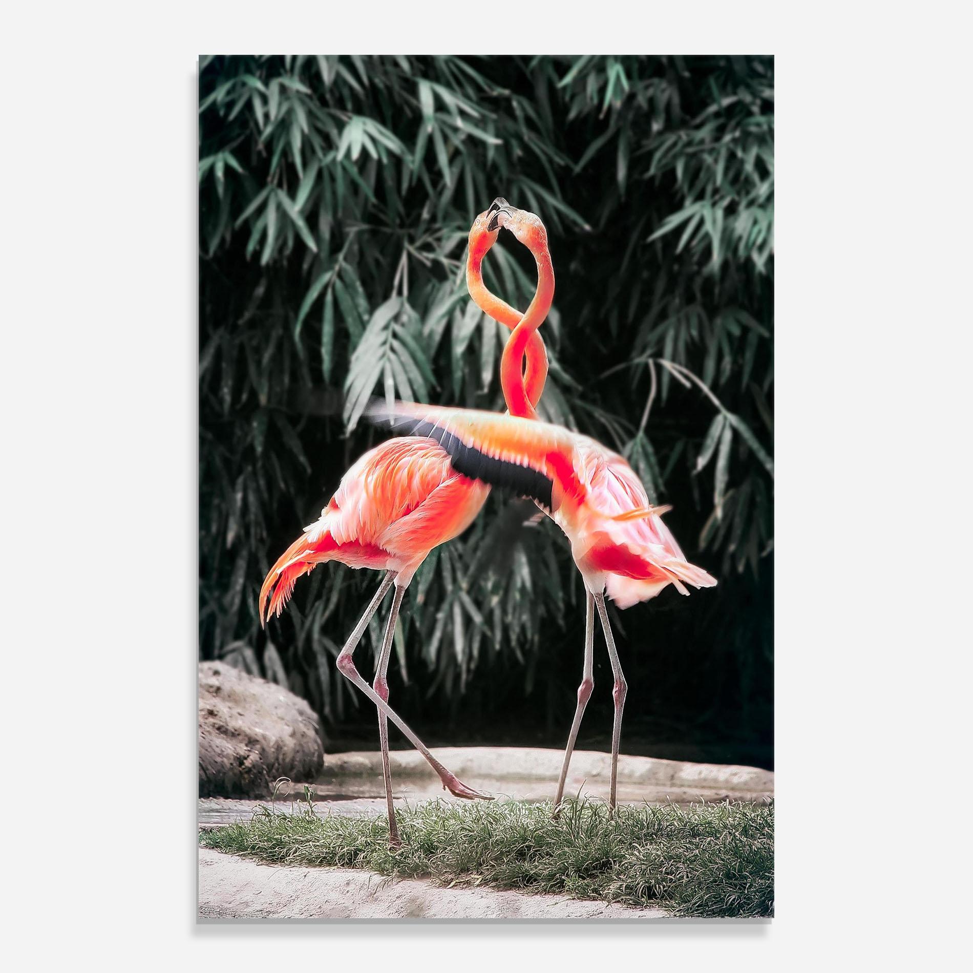Tablou Sticla Flamingo Love mockup 0