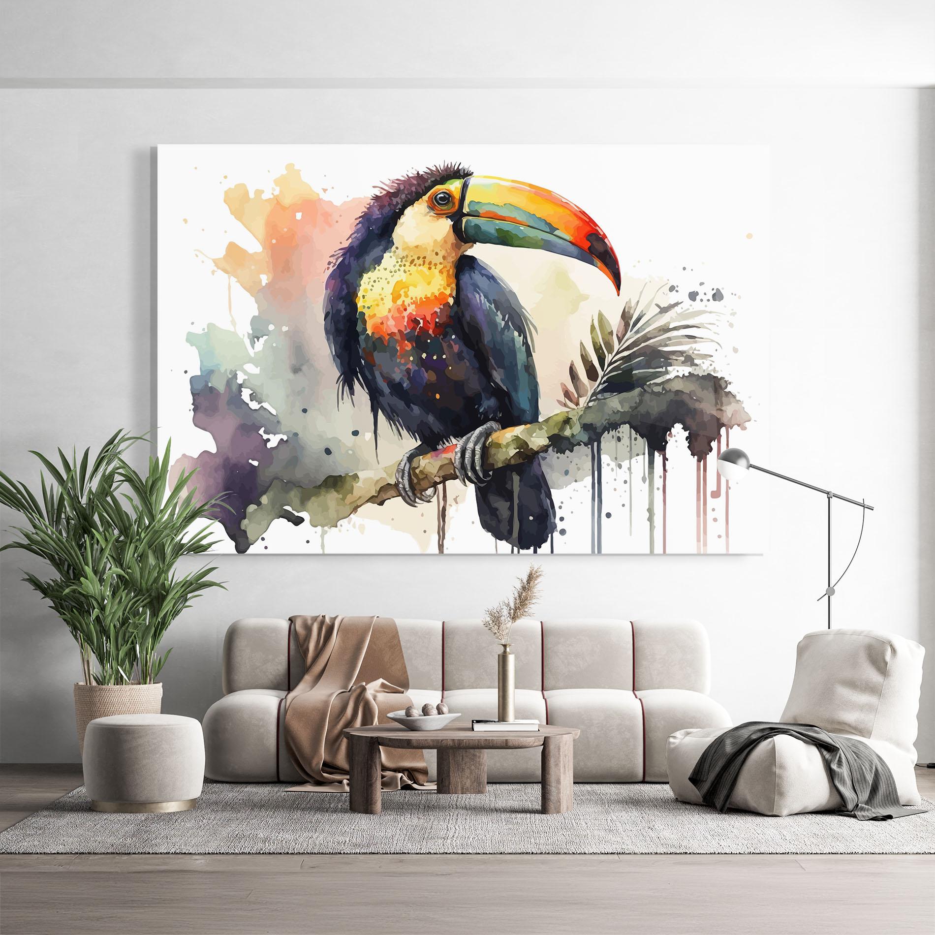 Tablou Sticla Beautiful Toucan Art mockup 9