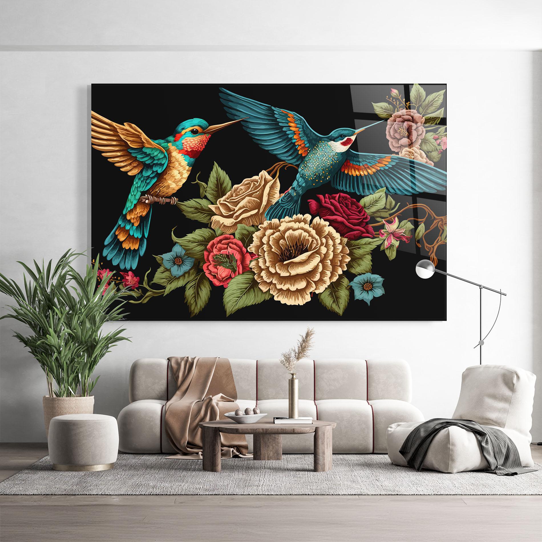 Tablou Sticla Blue Birds mockup 9