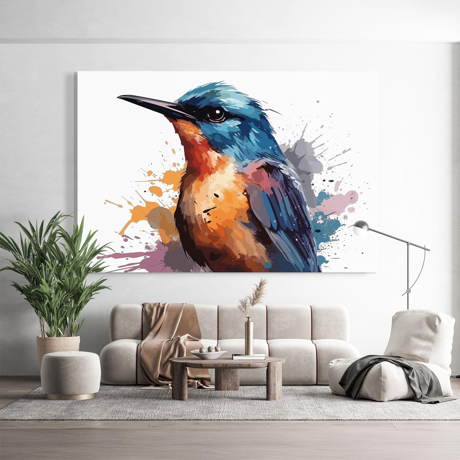 Tablou Sticla Brush Style Bird mockup 9