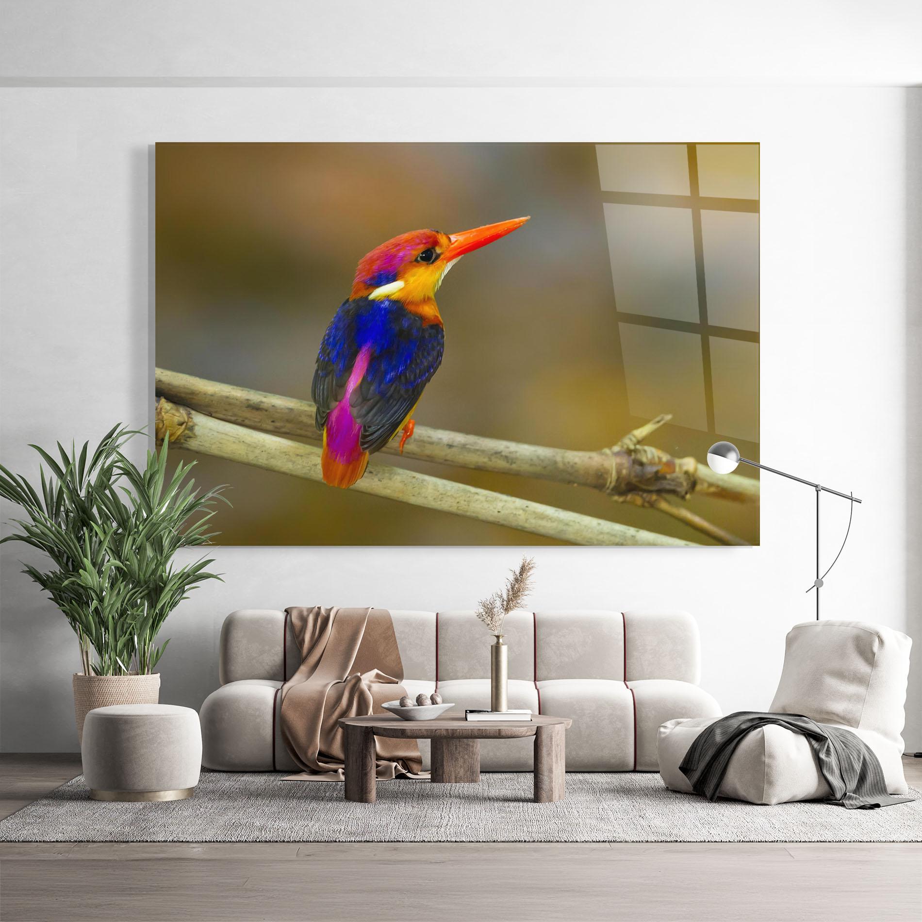 Tablou Sticla Colorful Bird mockup 9