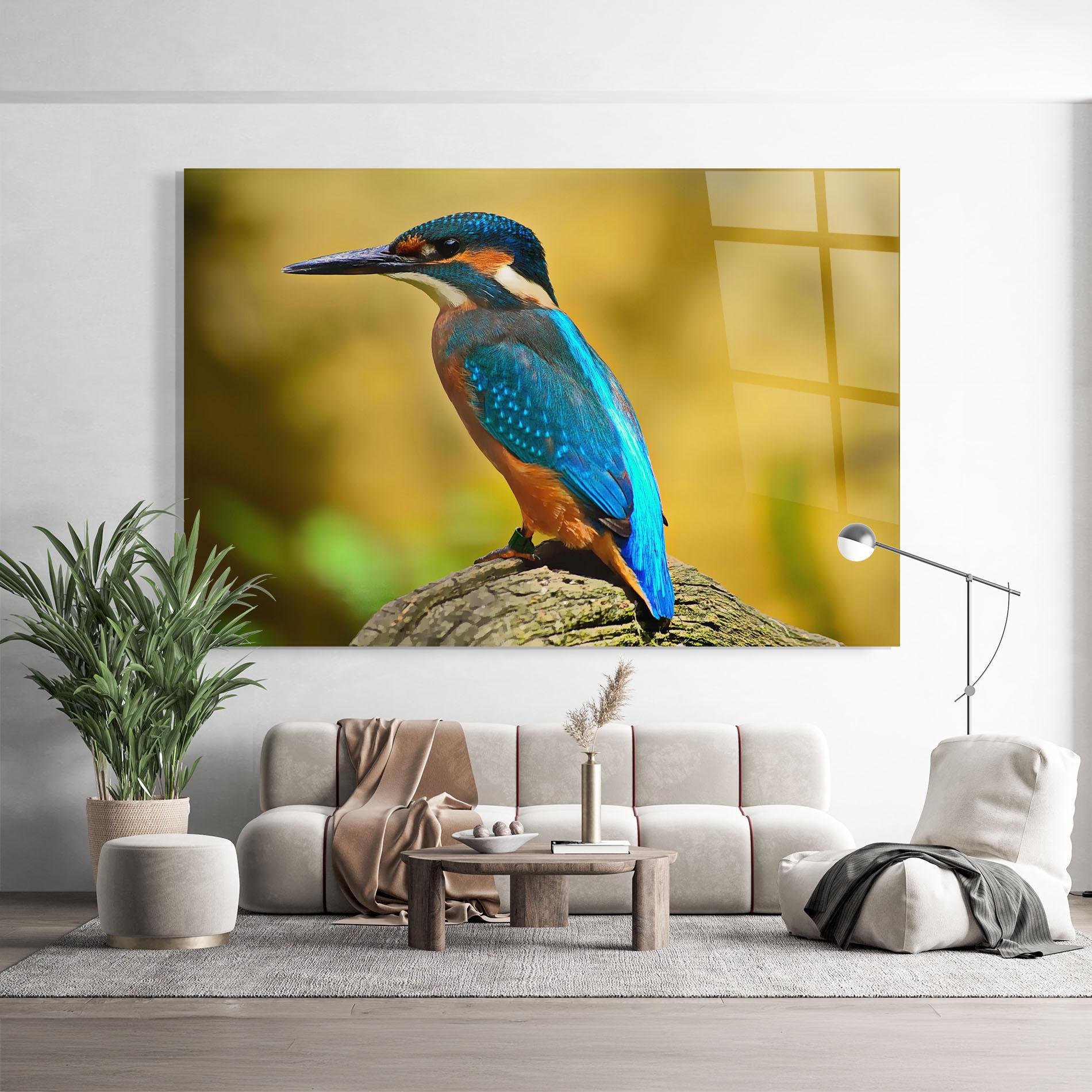 Tablou Sticla Cute Blue Bird mockup 9