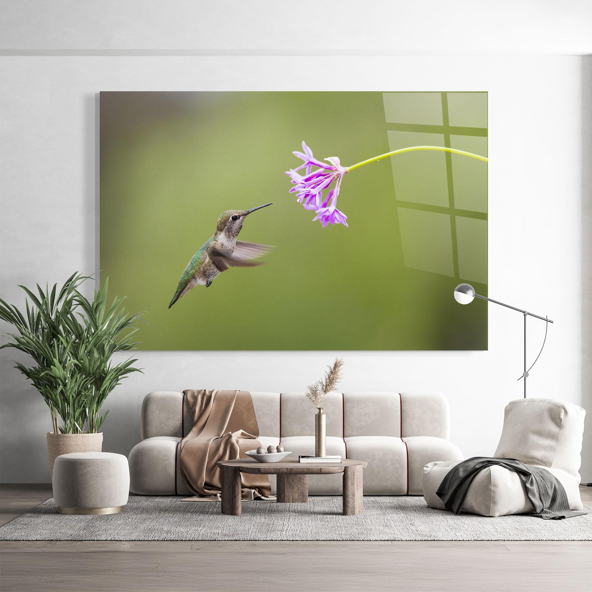Tablou Sticla Cute Hummingbird mockup 9