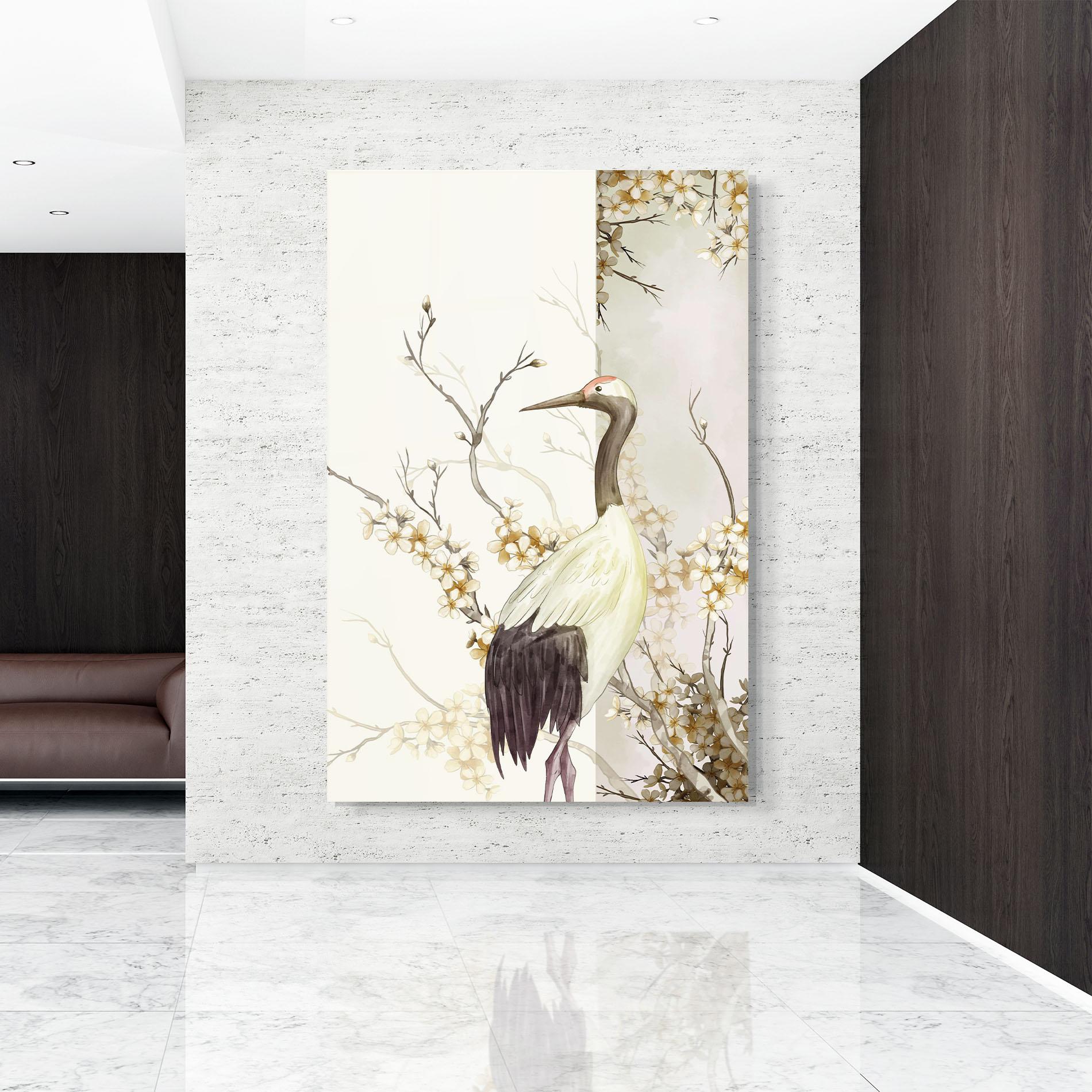 Tablou Sticla Asian Bird mockup 9