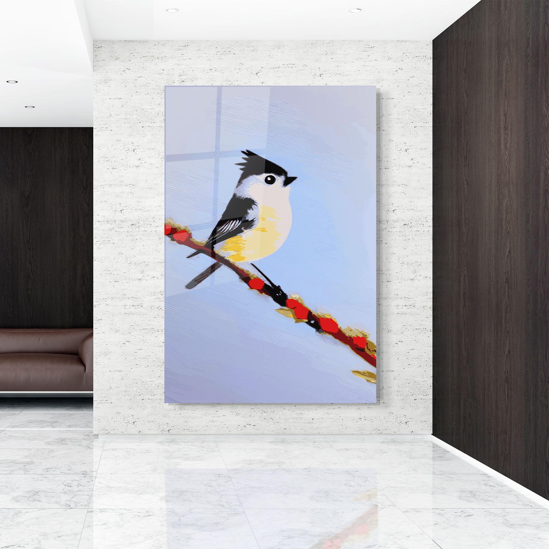 Tablou Sticla Bird Painting mockup 9