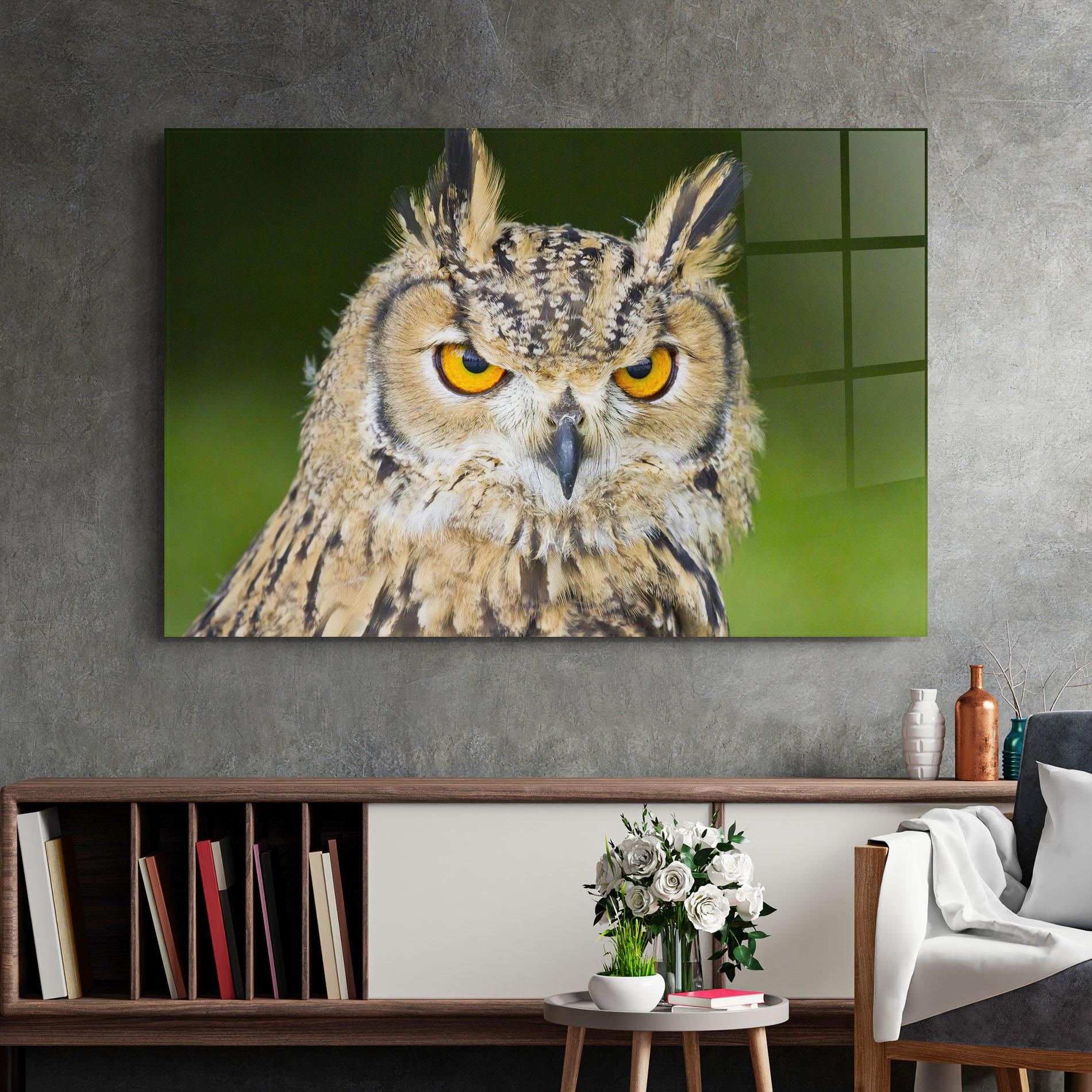 Tablou Sticla Angry Owl mockup 2