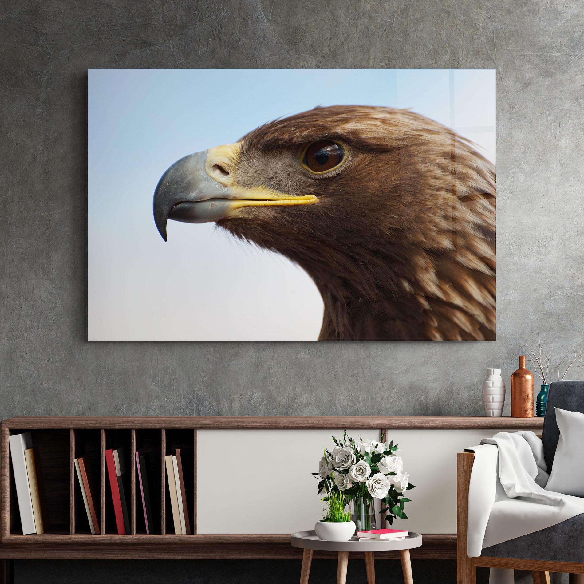 Tablou Sticla Brown Head Eagle mockup 2