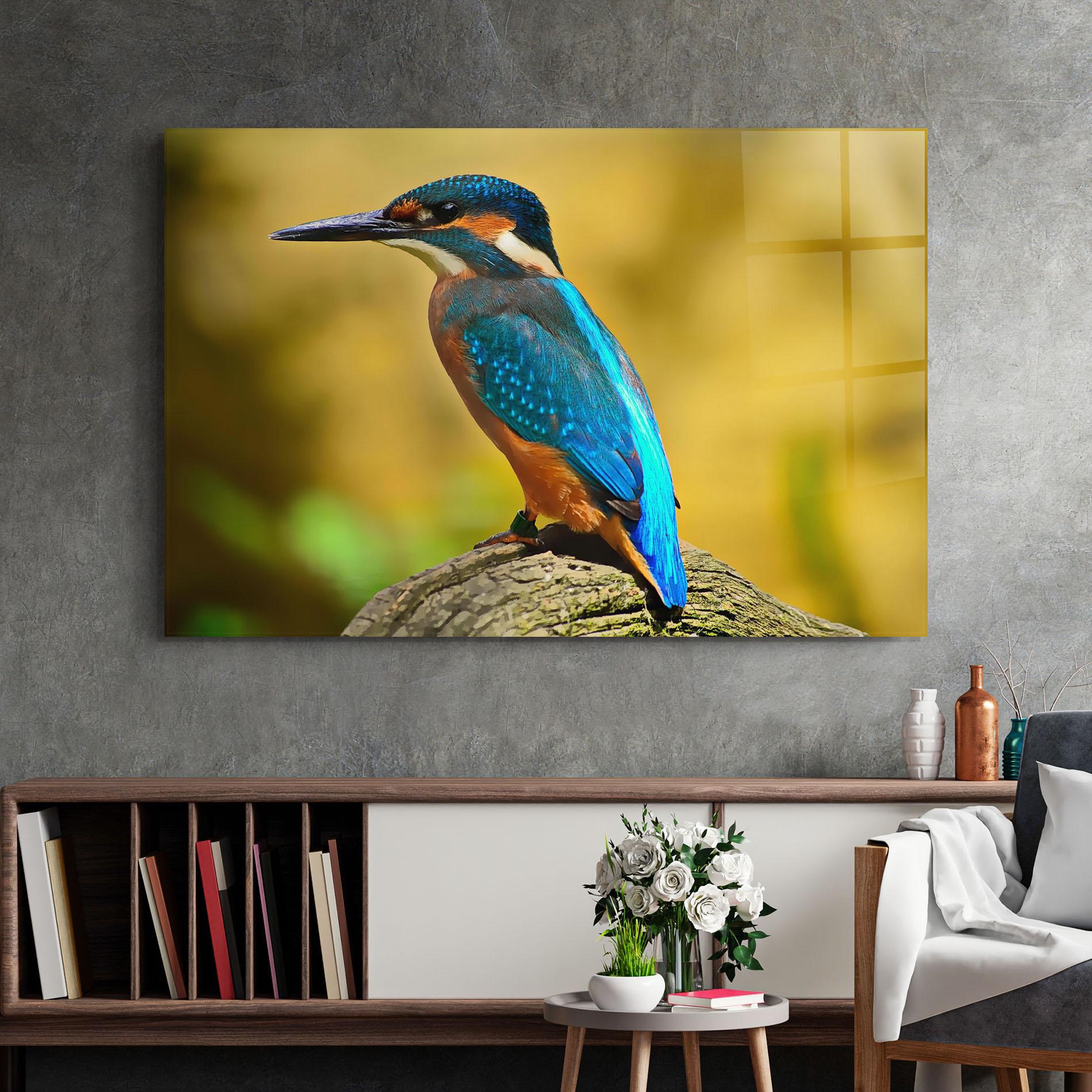 Tablou Sticla Cute Blue Bird mockup 2