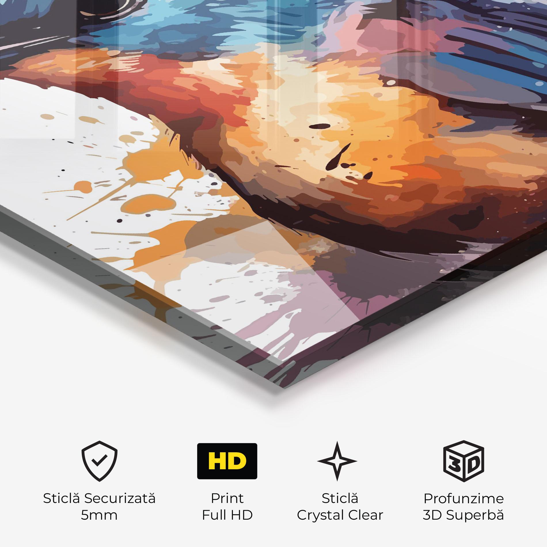 Tablou Sticla Brush Style Bird mockup 3