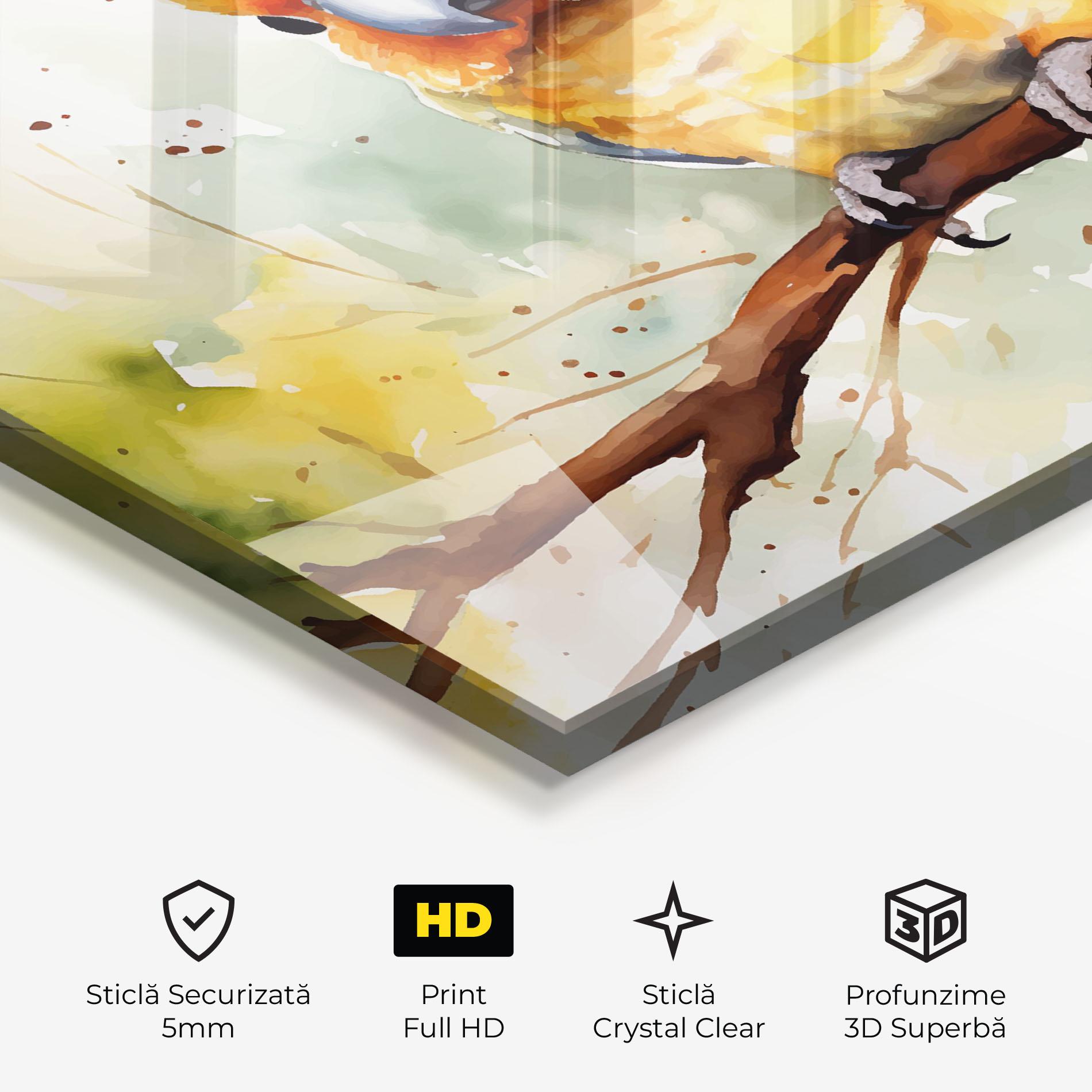 Tablou Sticla Cute Baby Parrot mockup 3